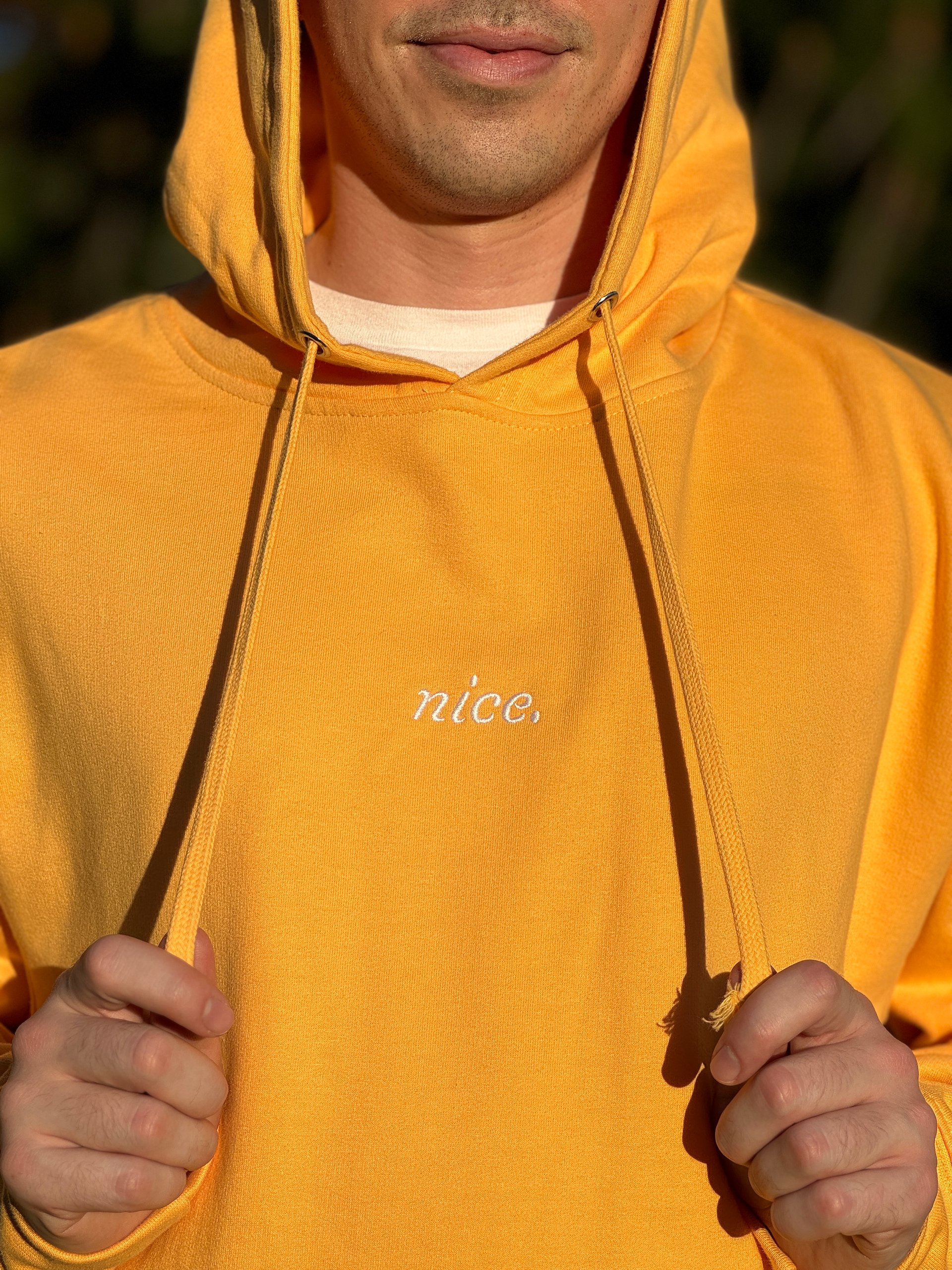 Nice. Embroidered Hoodie (Peach/White) product image (9)