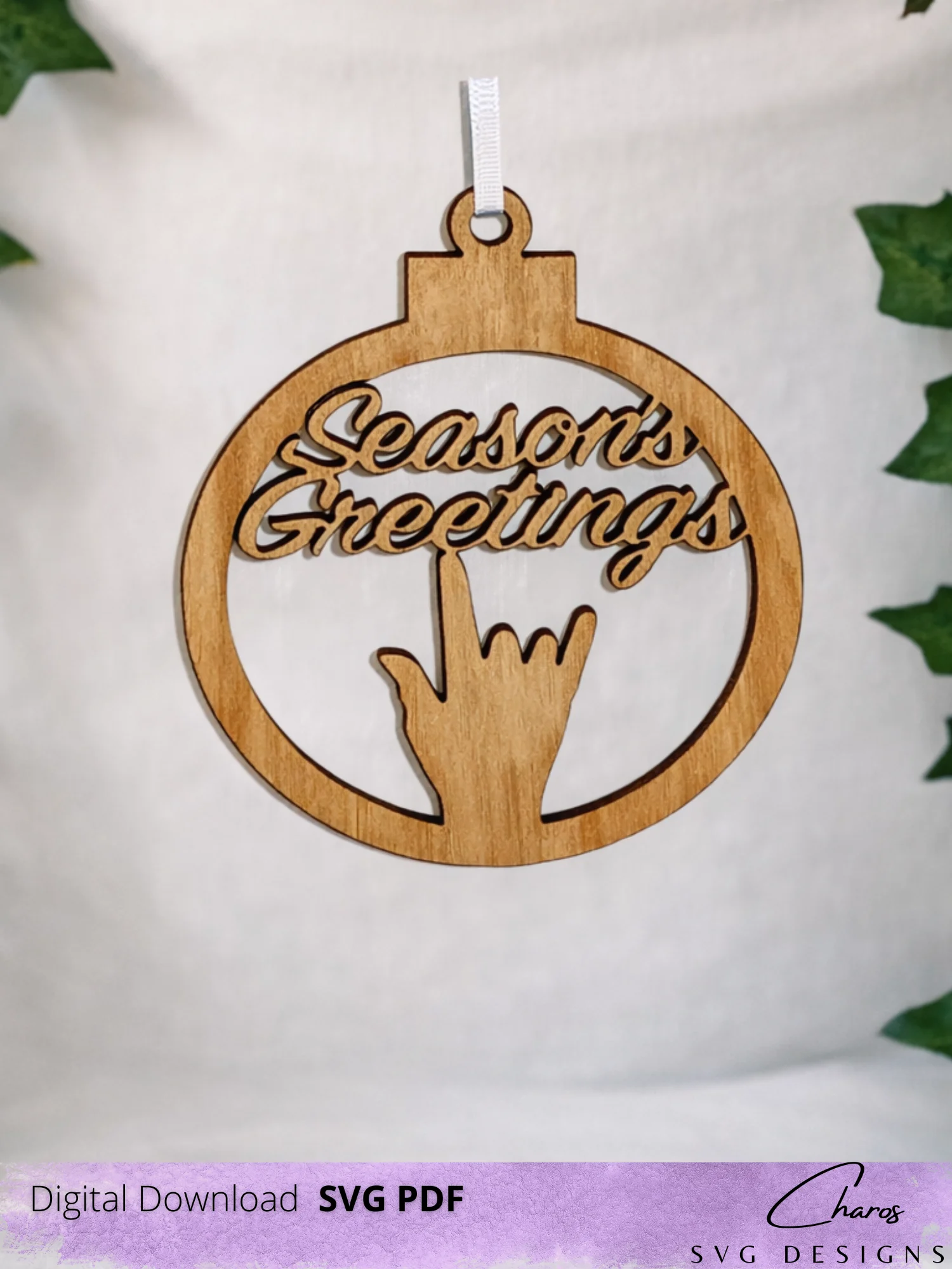 ASL I Love You Holiday Ornaments Bundle SVG | Laser Cut File product image (5)