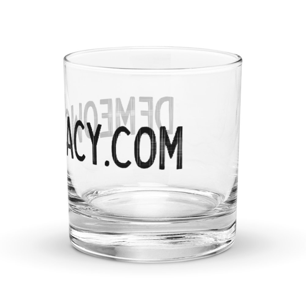 Demeowcracy Black Plaid Letters Chromatic Rocks Glass product image (2)