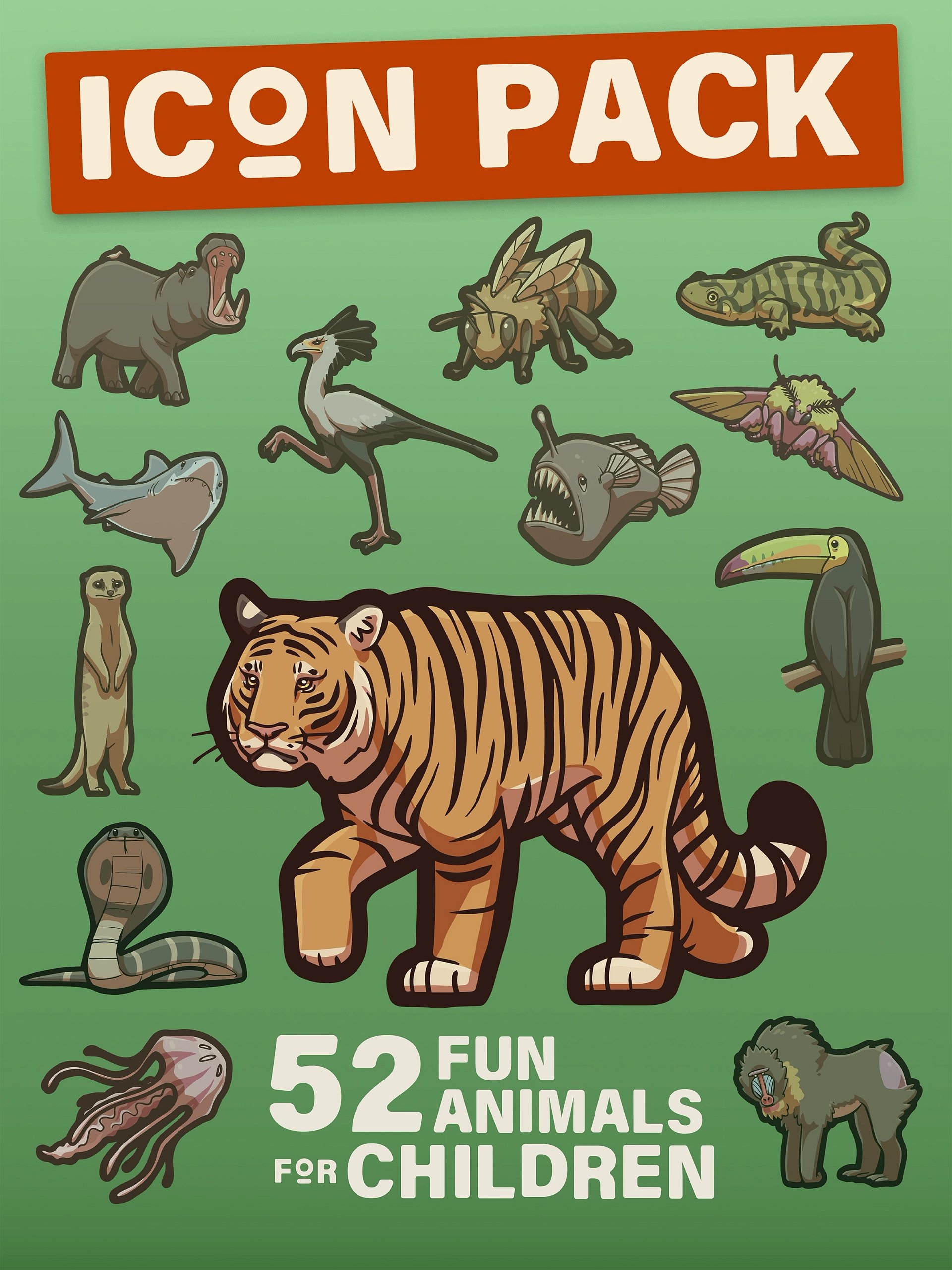 52 Fun Animals for Children - Icon Pack product image (1)