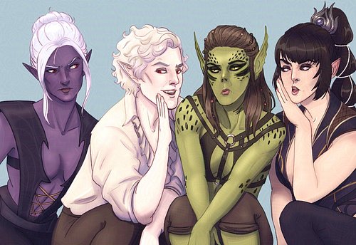 I can't believe I never shared this MeanGirls inspired Balder's Gate illustration I did for fun! Was a random idea I had and ...