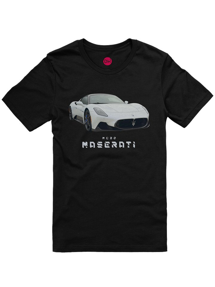 White Maserati MC20 Shirt (Retro, Sketch, Silhouette) product image (7)