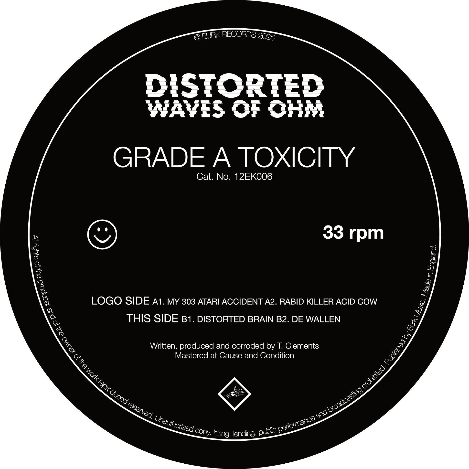 Distorted Waves Of Ohm - Grade A Toxicity 12" White Vinyl product image (2)