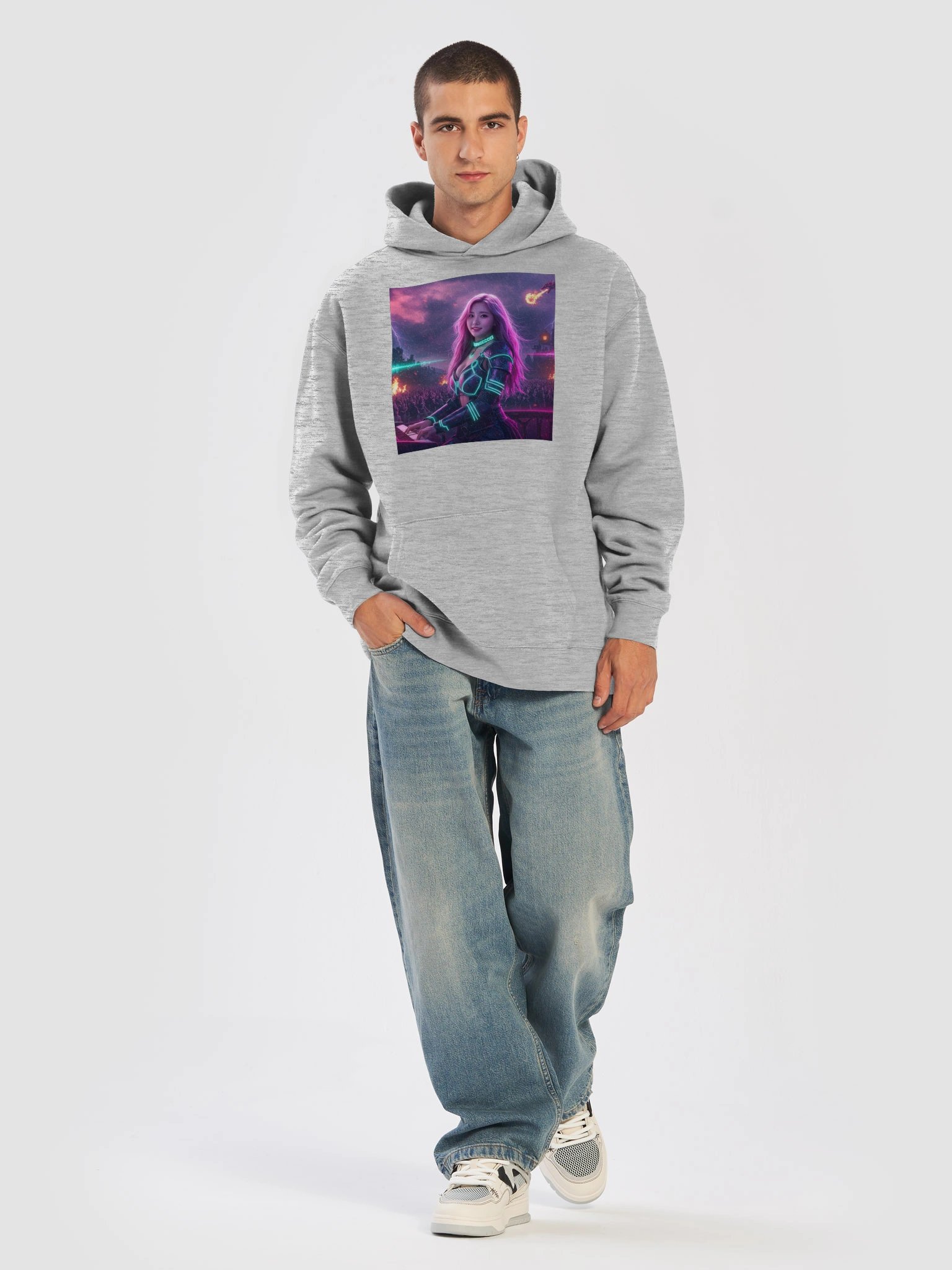 Deltasona Unisex Premium Hoodie (80% Cotton) - White product image (5)