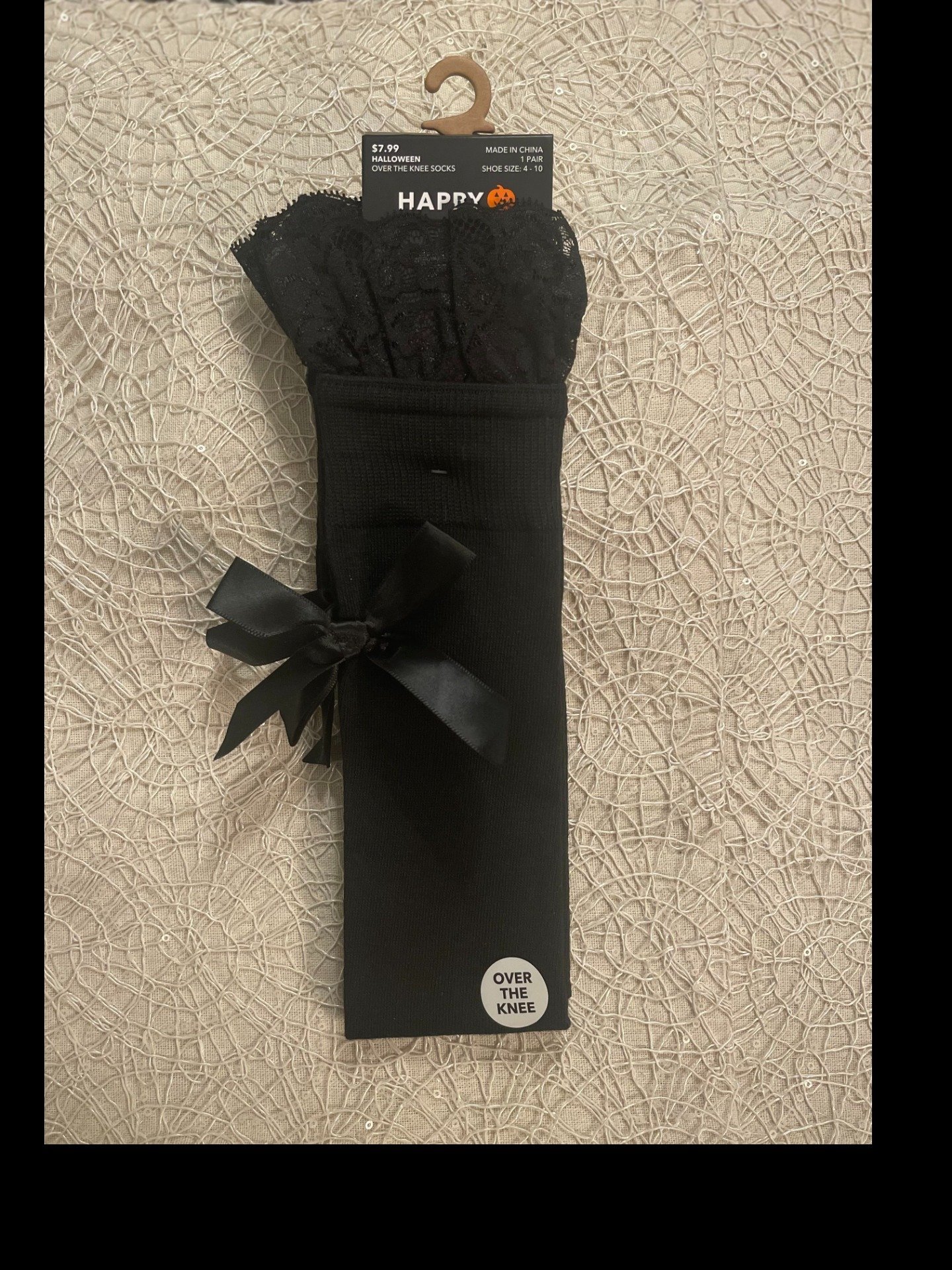 Black Over-the-knee Socks with Bow product image (1)