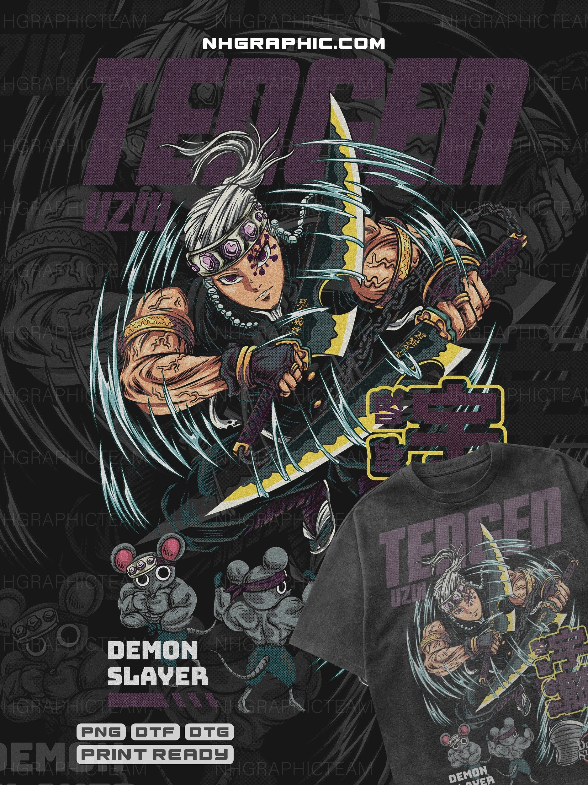 Hashira Halftone Demon Slayer DTF & DTG Bundle product image (5)