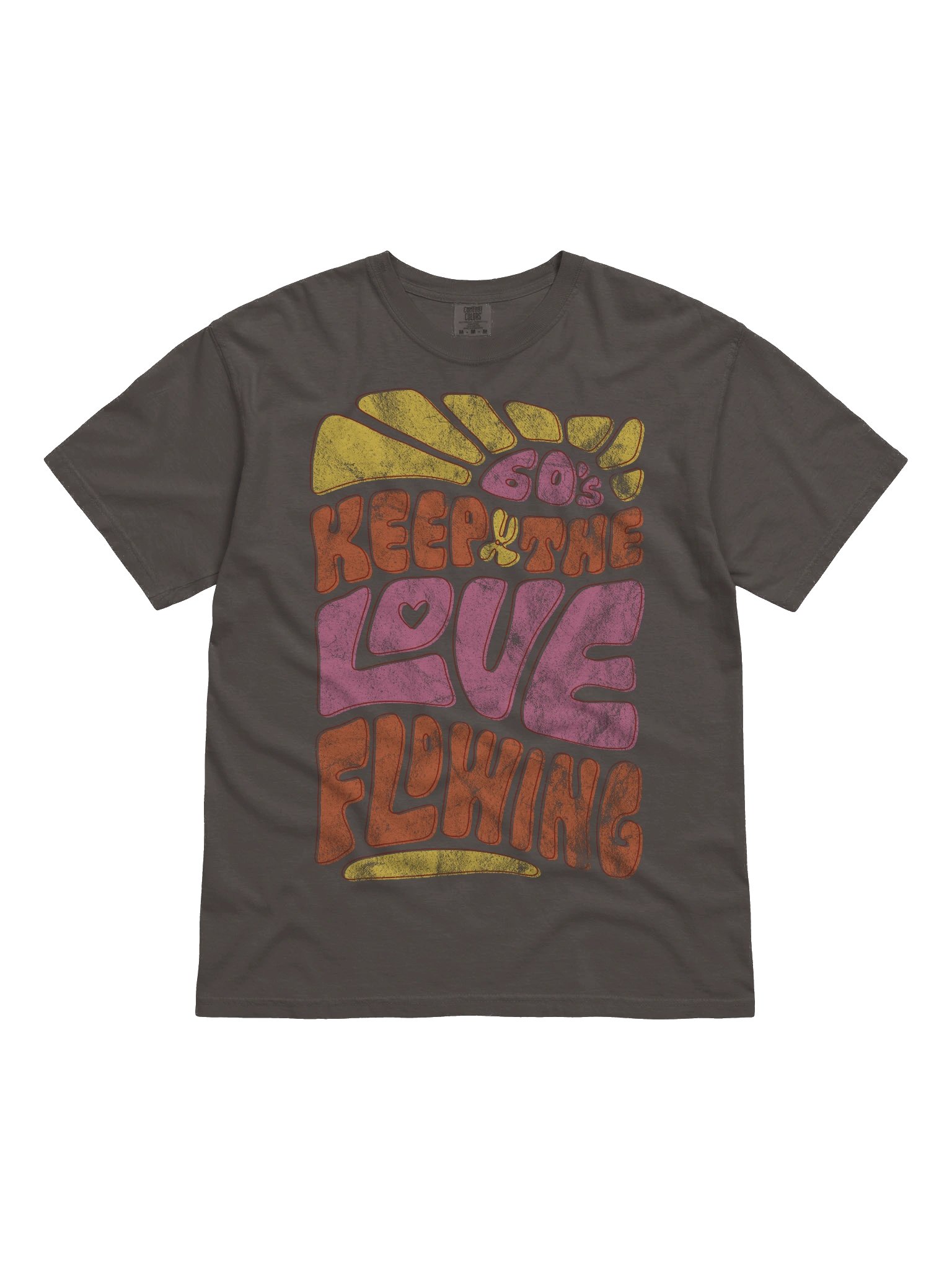 60’s Keep the Love Flowing Shirt – Retro Hippie Graphic Tee, Groovy 70s Typography product image (4)