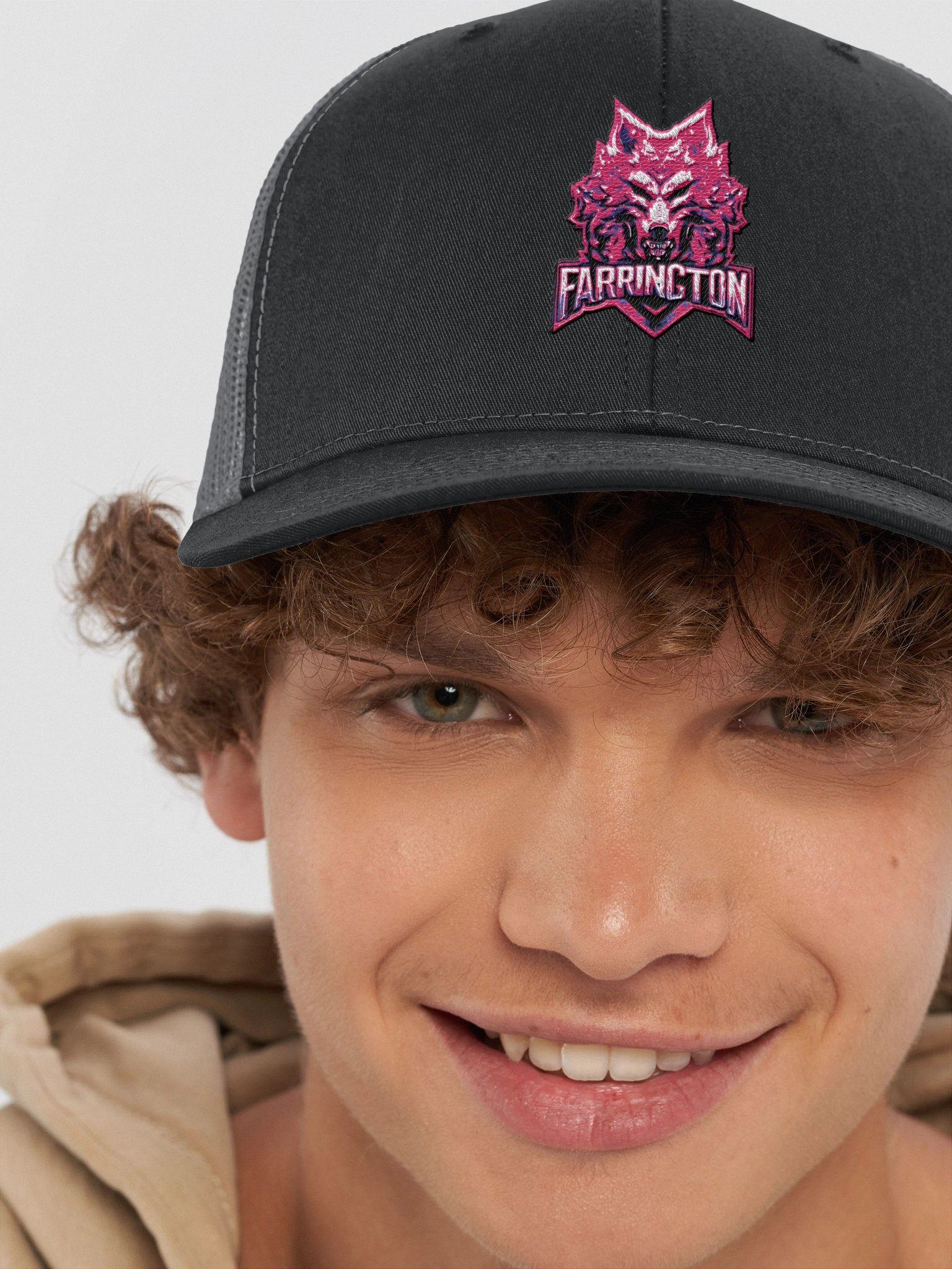 Pinky/Purple Wolf Emblem Trucker Hat product image (63)