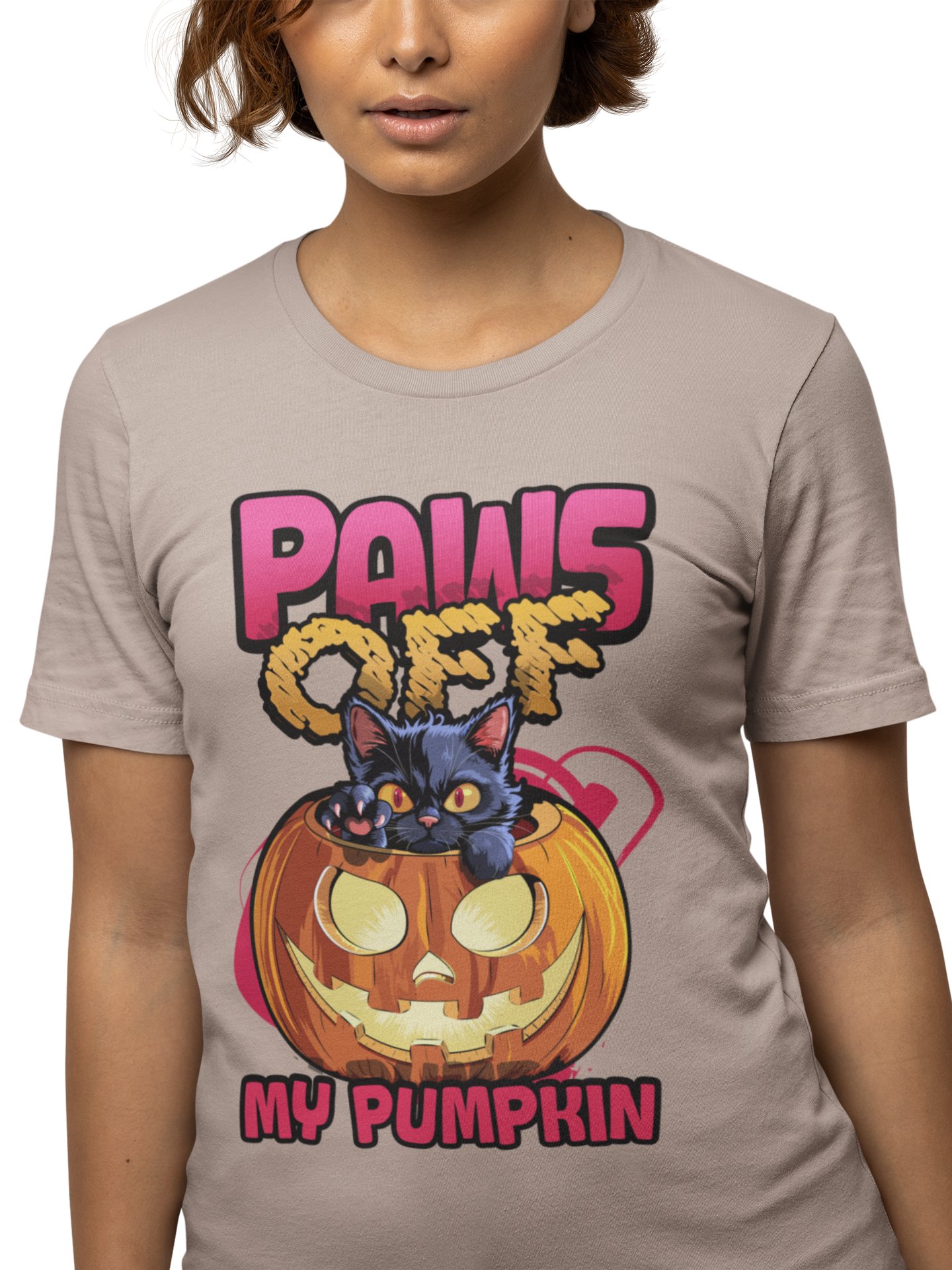 Paws Off My Pumpkin - Funny Black Cat Lover Halloween Shirt product image (2)