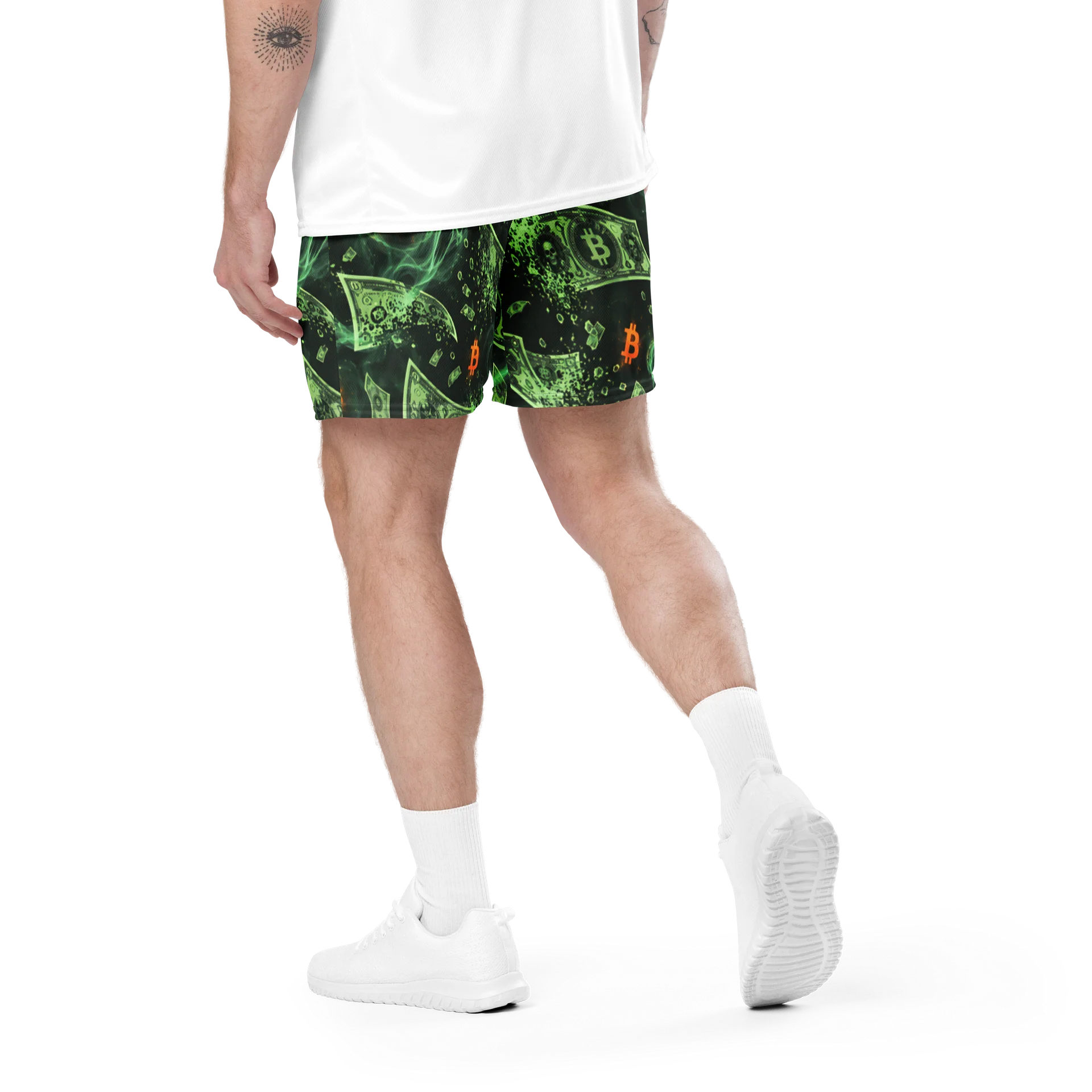 Bitcoin Cash Swirl Mesh Shorts product image (4)