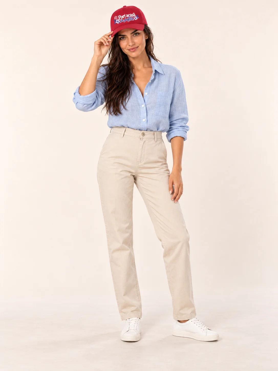 Șapcă roșie brodată „Port acasă în suflet” — Selyna Turcu product image (2)