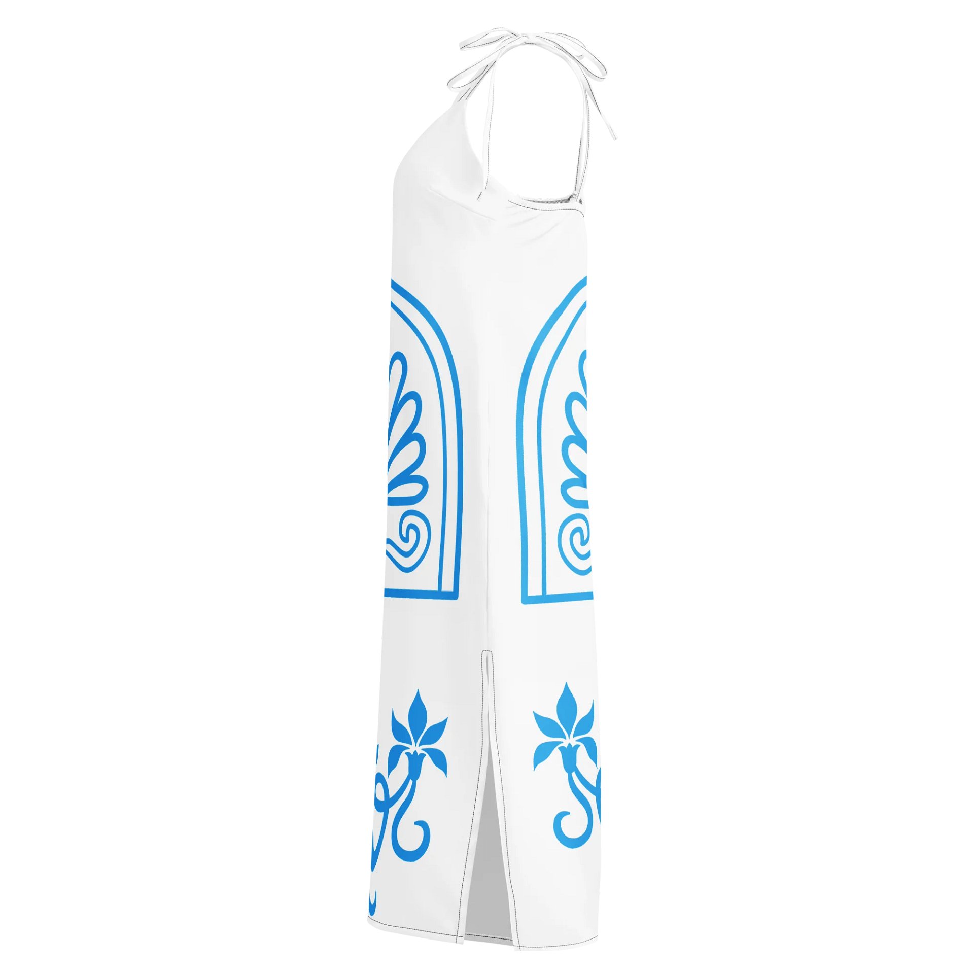 Blue white pattern dress product image (3)