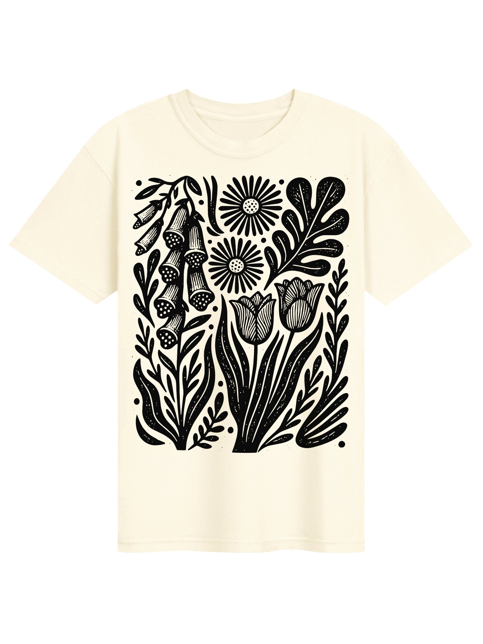 Linocut Floral Trump Protest Tee, Foxglove Tulip Daisy Botanical Liberal Progressive Comfort Colors T Shirt product image (2)