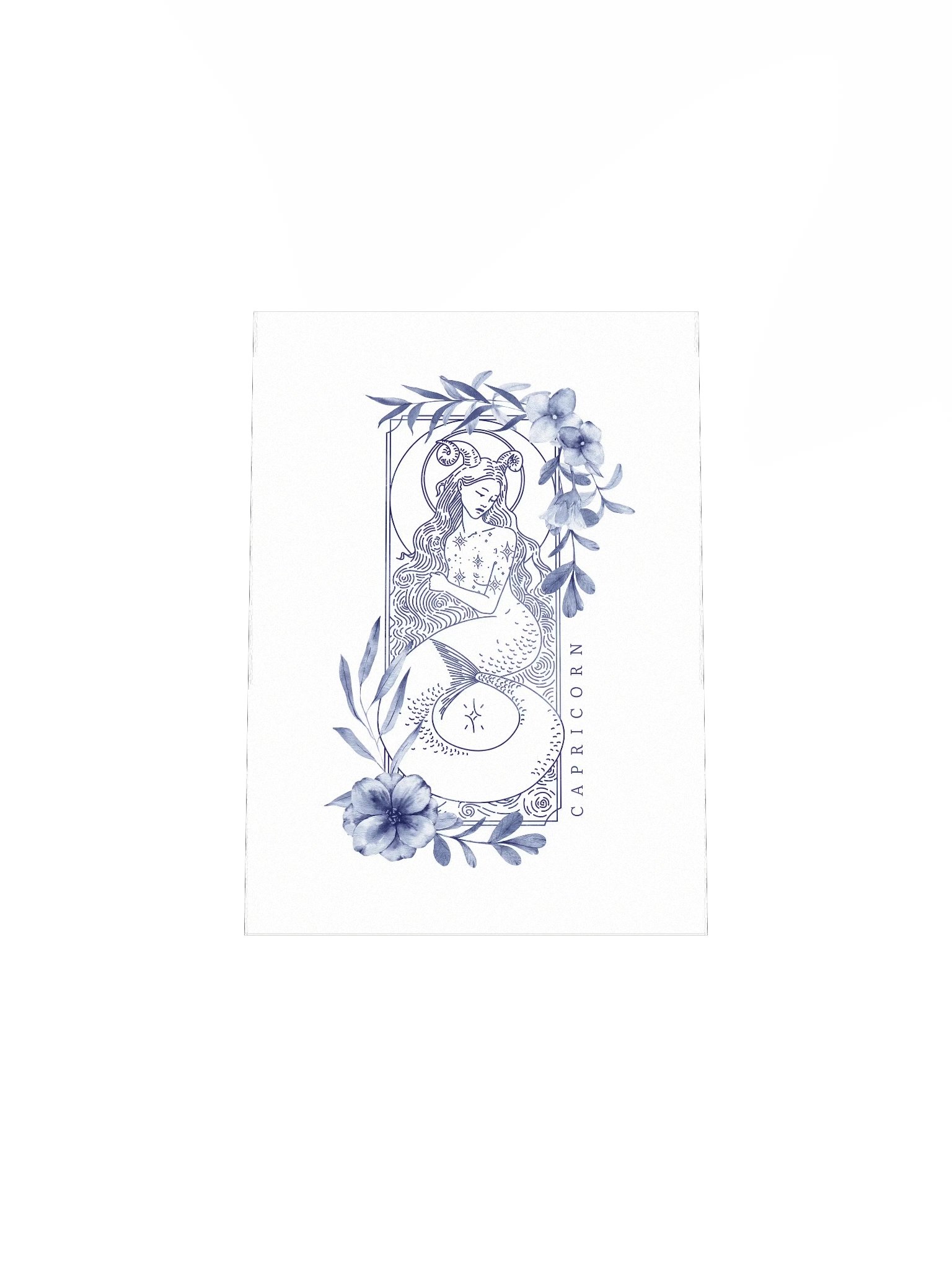 Capricorn Blue Line Art Zodiac Print product image (6)