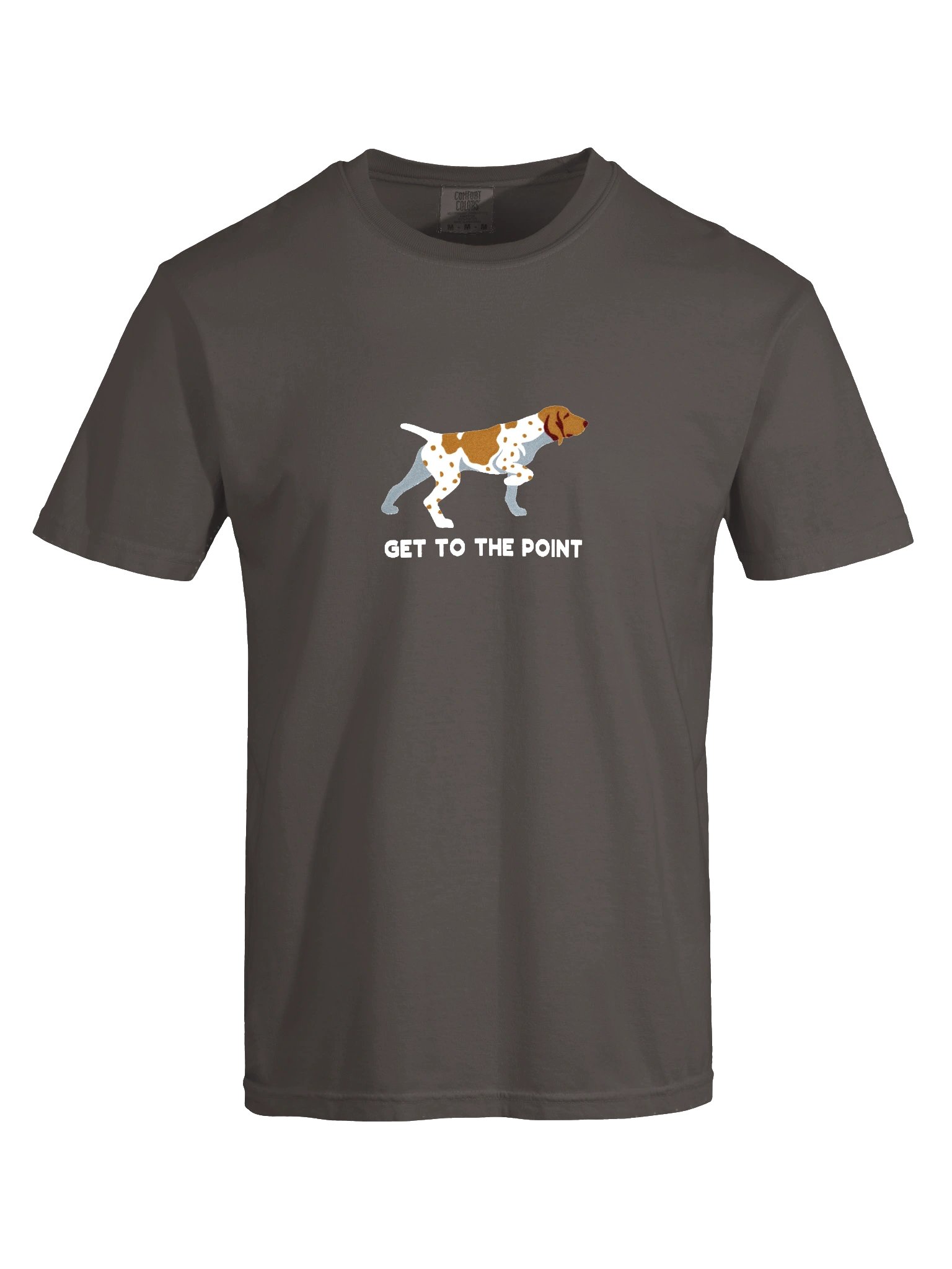 Get to the Point T-Shirt(Embroidered) of a Bracco Italiano(Tan & White) product image (10)
