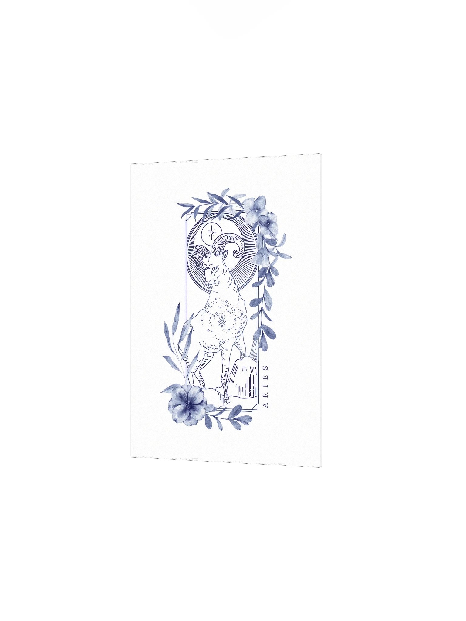 Aries Blue Line Art Zodiac Print product image (5)
