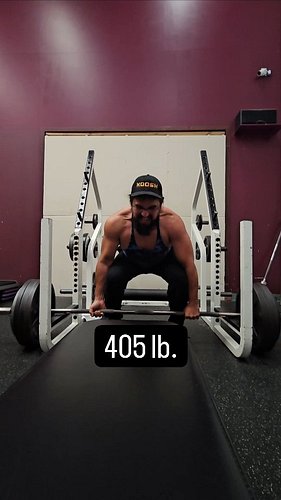 10 years at least since I hit 405 lb. Sum ah bitch is heavier than I remember. Lol.  Bummed there wasn't two more 45 lb plate...