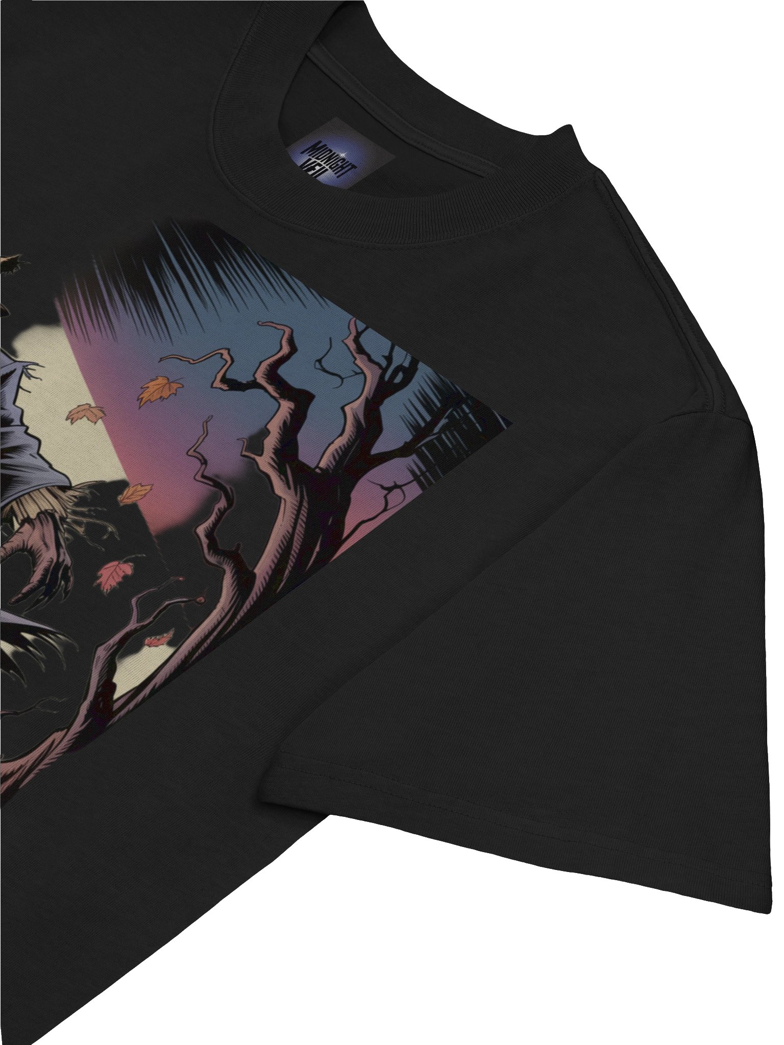 Harvest Horror: Scarecrow's Autumnal Approach Oversized Faded T-Shirt product image (7)