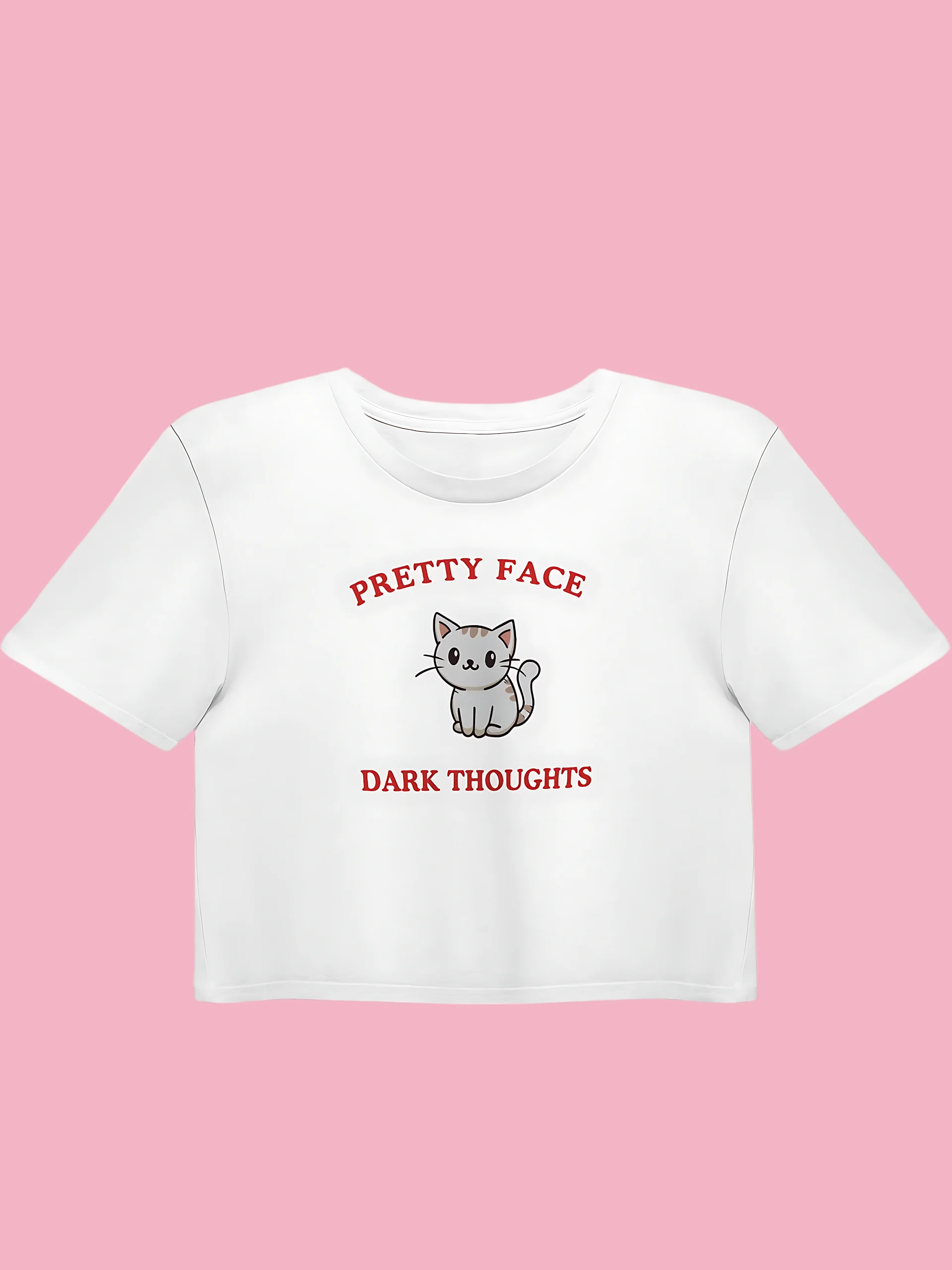 Pretty Face, Dark Thoughts Women's Crop Top product image (1)