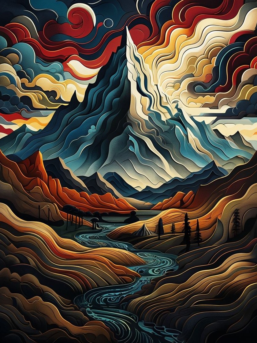 Surreal Mountain Dreamscape Poster product image (1)