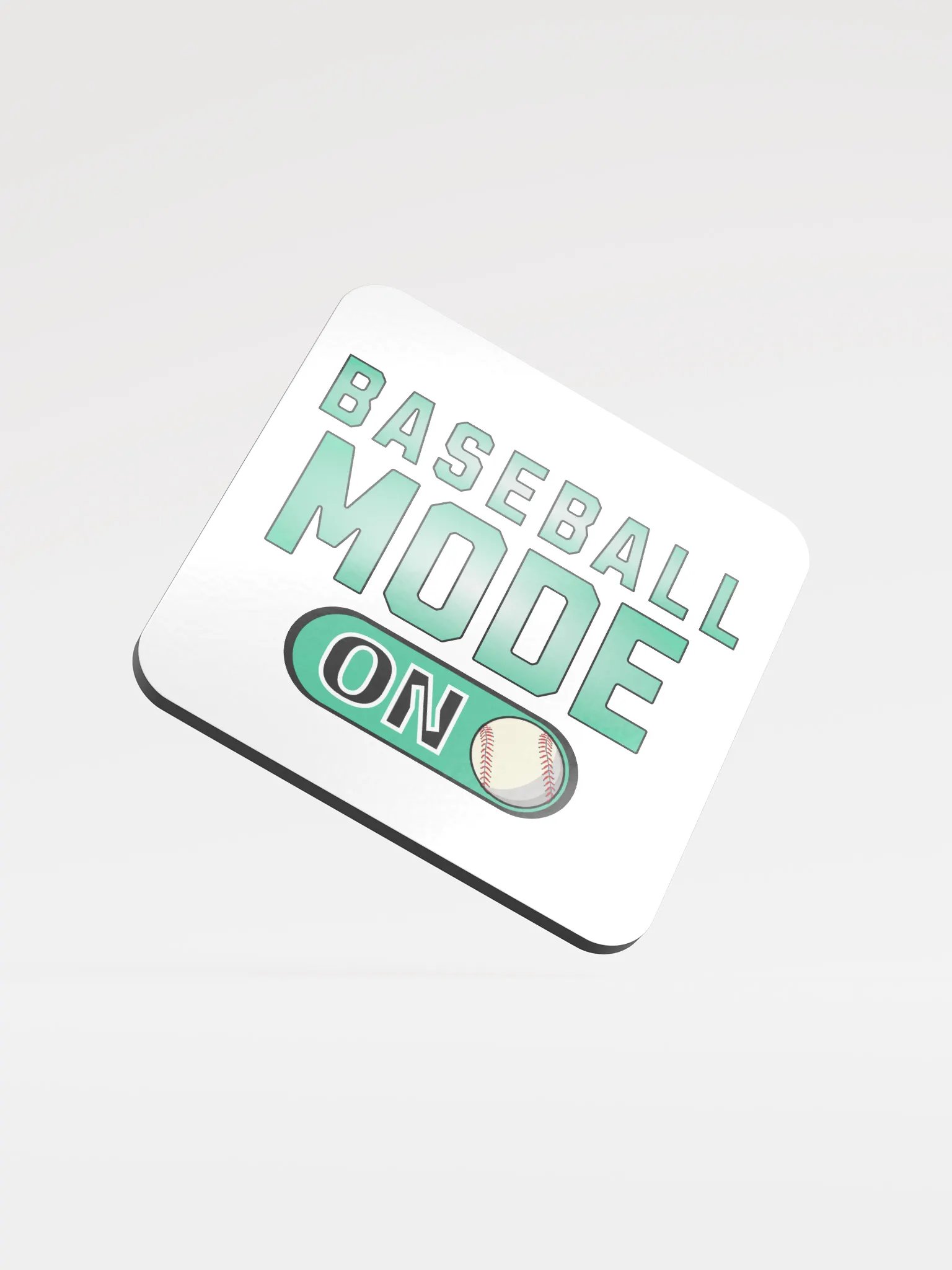Baseball Mode On Glossed Cork Coaster product image (2)