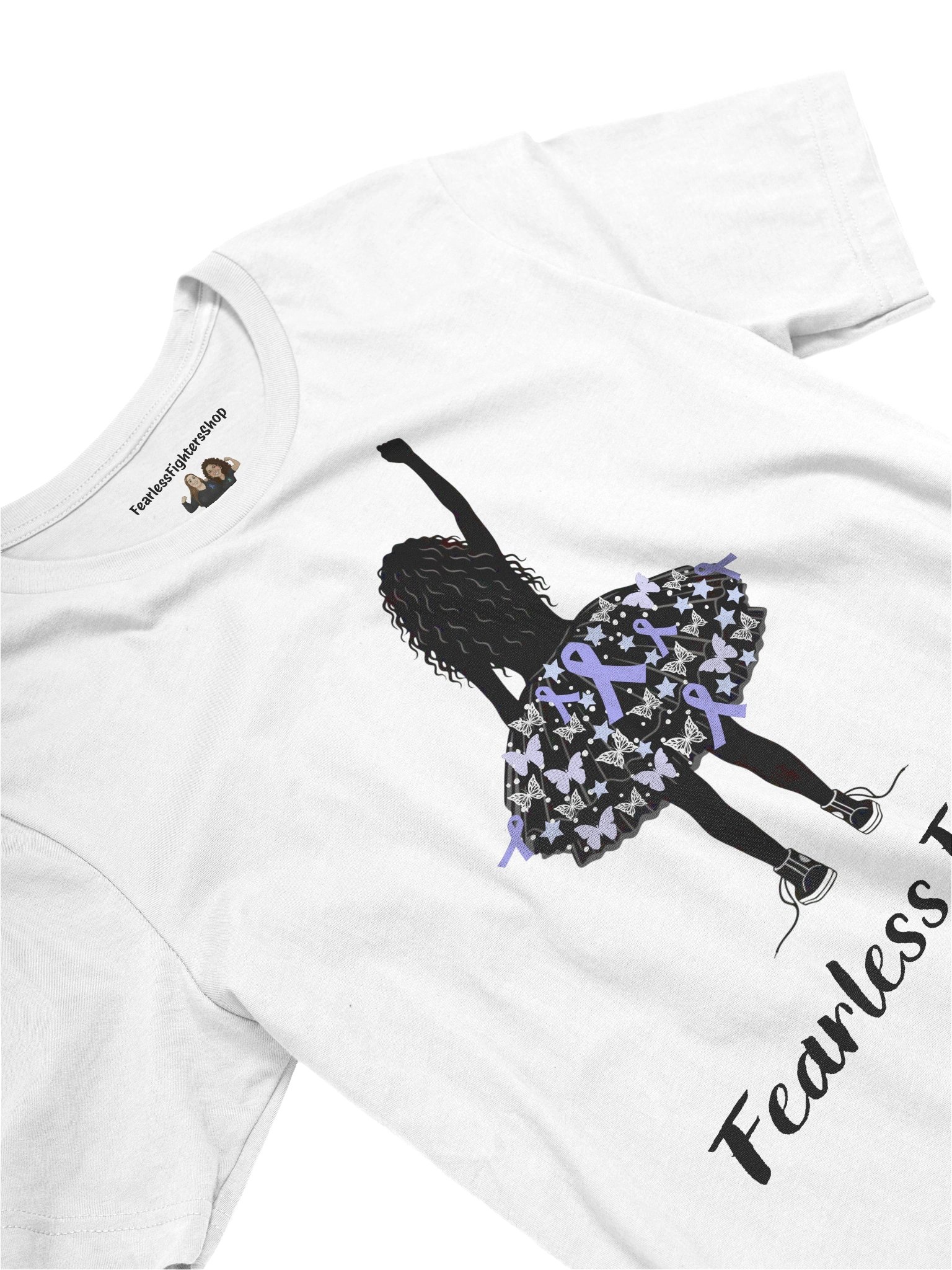 Stomach Cancer - Fearless Fighter Unisex T-Shirt [white] product image (2)