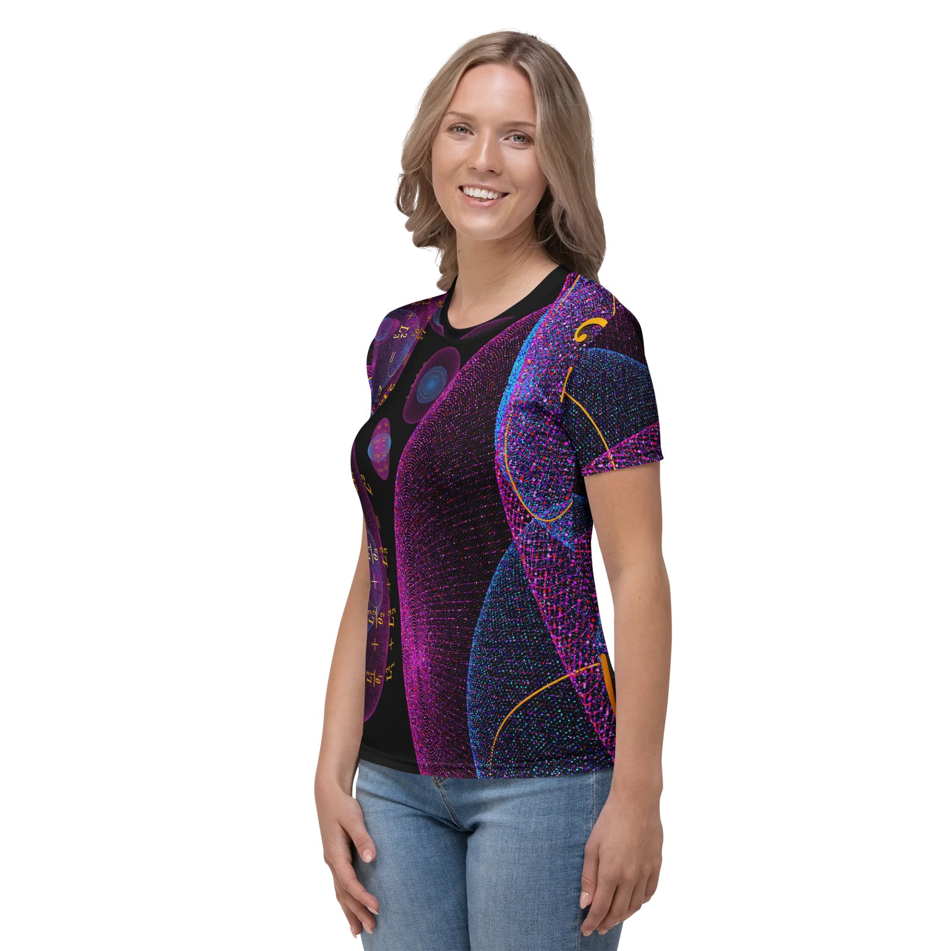 Poinsot's Pixel Spaceship 2 - Physics of the Gyroscope Women's Crew Neck T-Shirt product image (1)