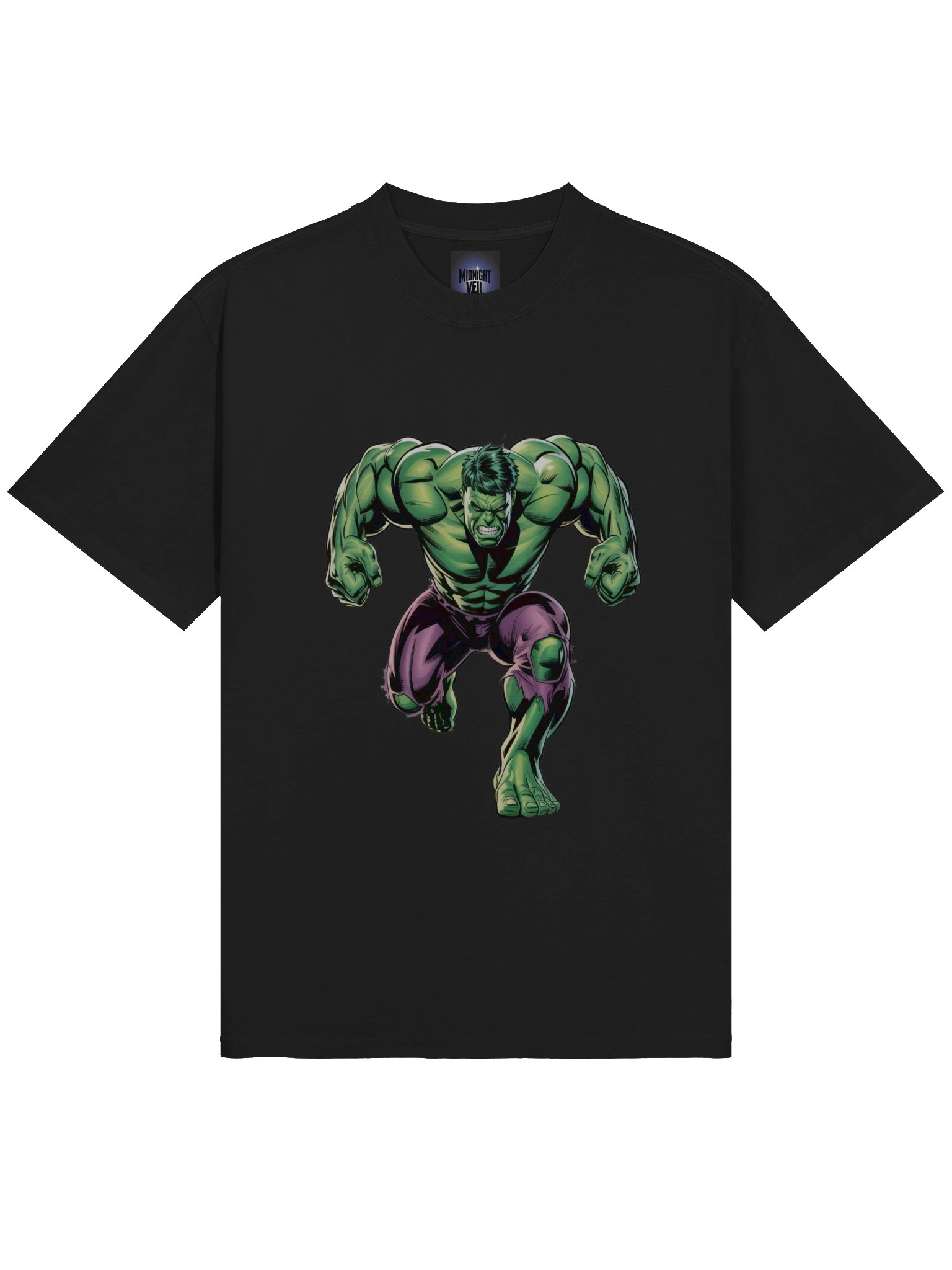 Monstrous Lurk: Hulk Shadowed Prowl Oversized Faded T-Shirt product image (5)