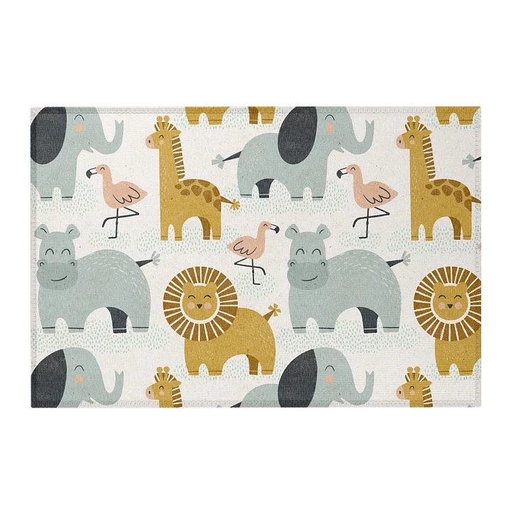 Retro Jungle Animals Area Rug product image (2)