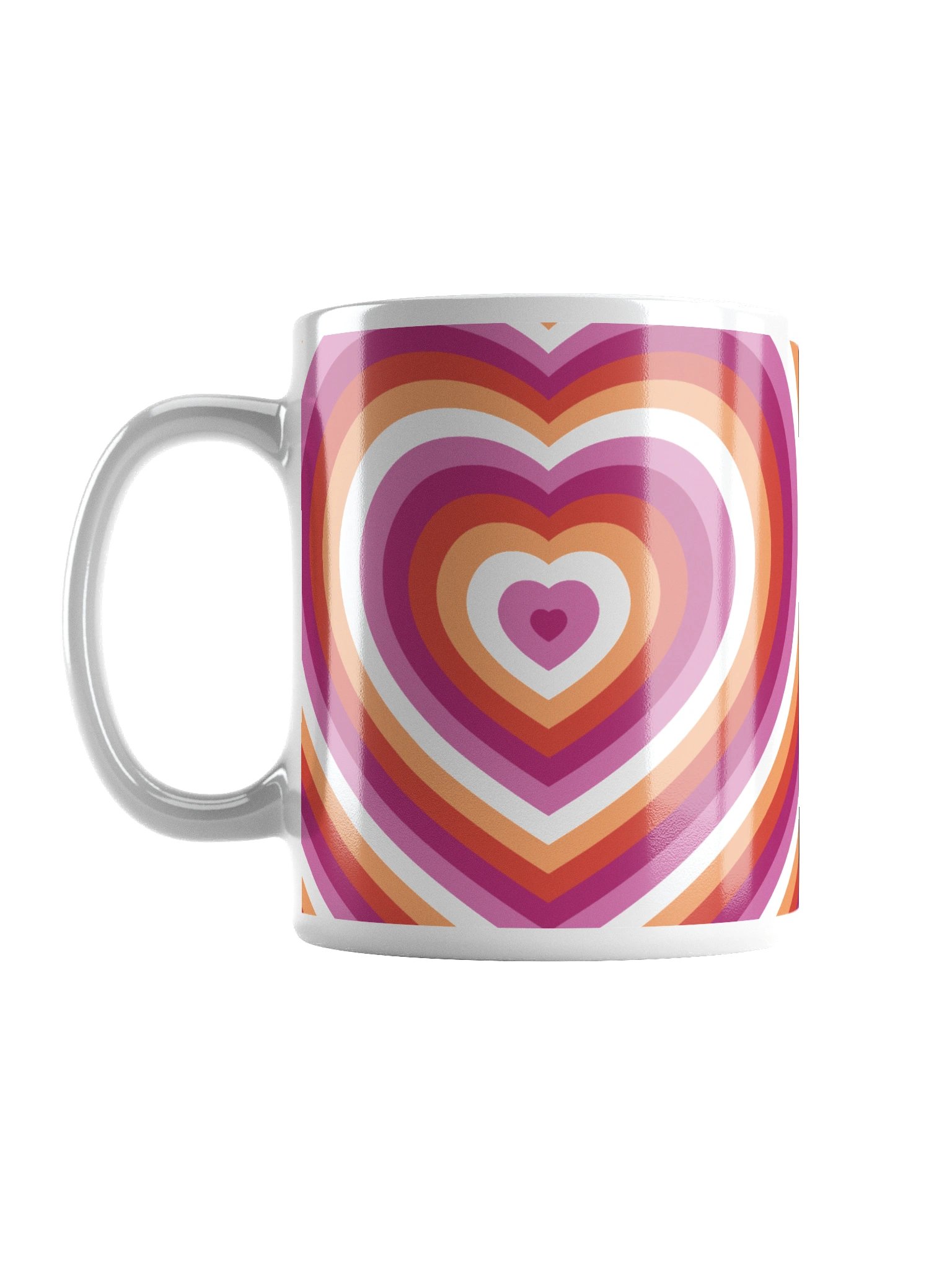 Lesbian Pride Hearts Mug (Right-handed) product image (1)
