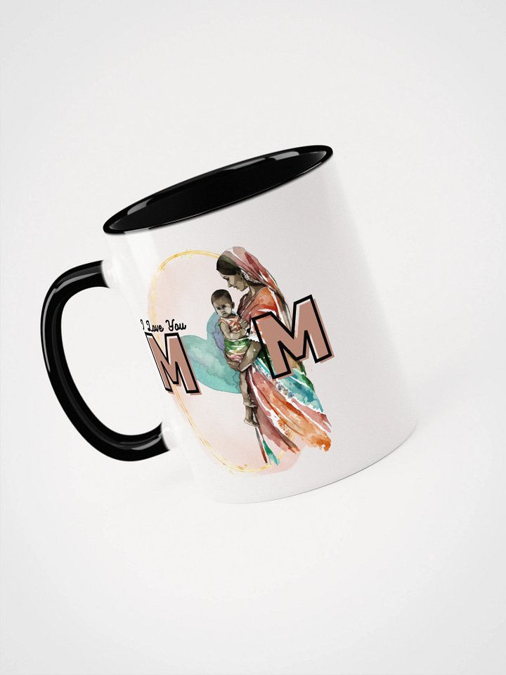 Gentle Loving Mother Design - Hindi Mom- Art Ceramic Mug with Color Interior product image (1)