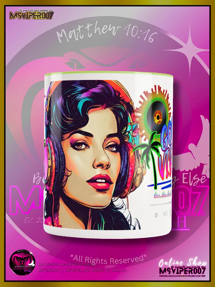 Mugs - MsViper007's "Good Vibin' [spectrum - V3]" Hot Beverage Mug with color inside by Anna H. product image (2)