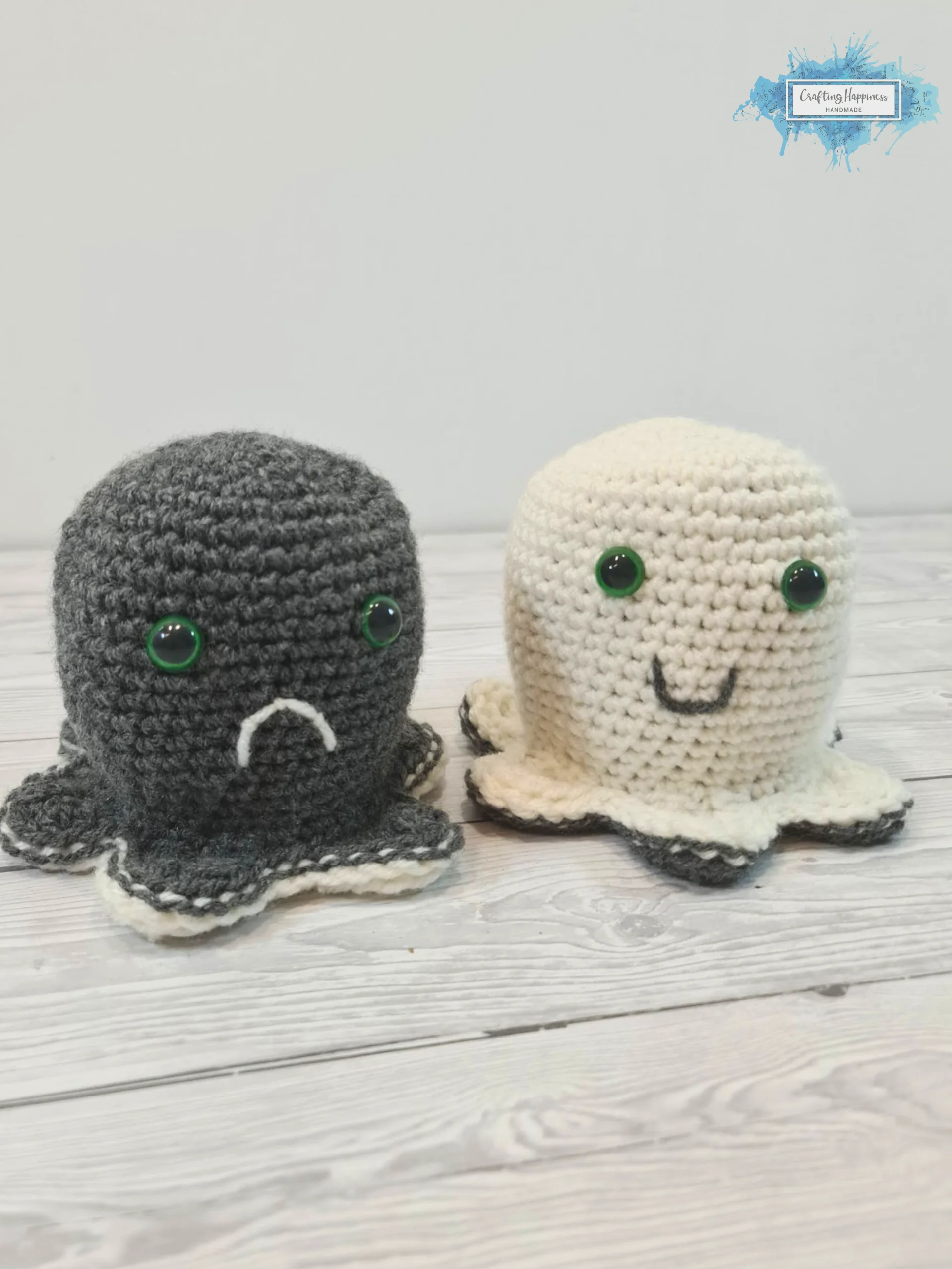 Reversible Amigurumi Crochet Pattern Bundle – Mood Octopus, Cat & Ghost (PDF Pattern) product image (5)