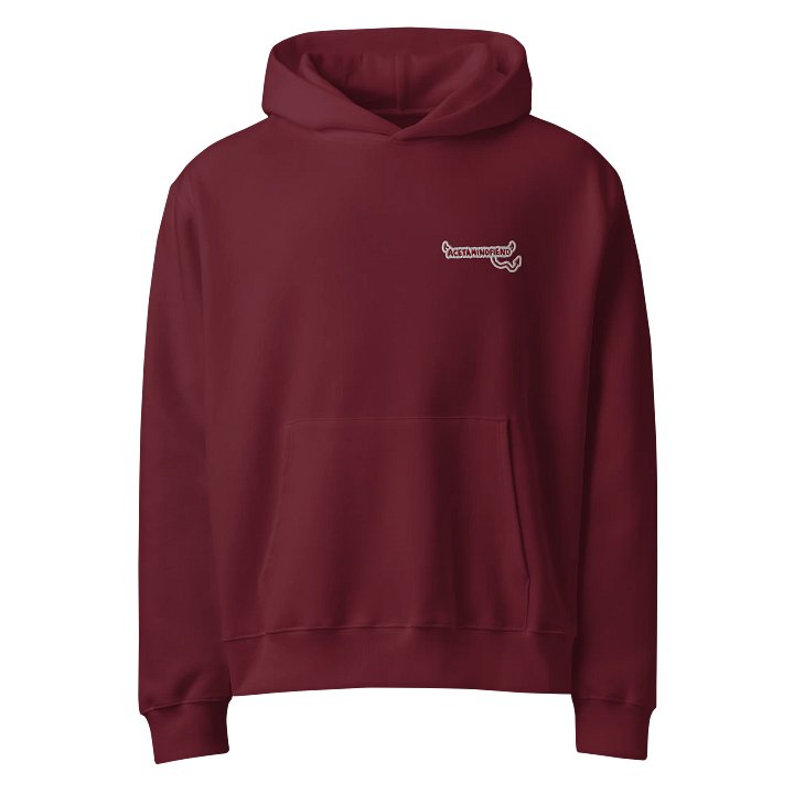 ACETAMINOFIEND l.c. maroon embroidered slouchy hoodie product image (1)