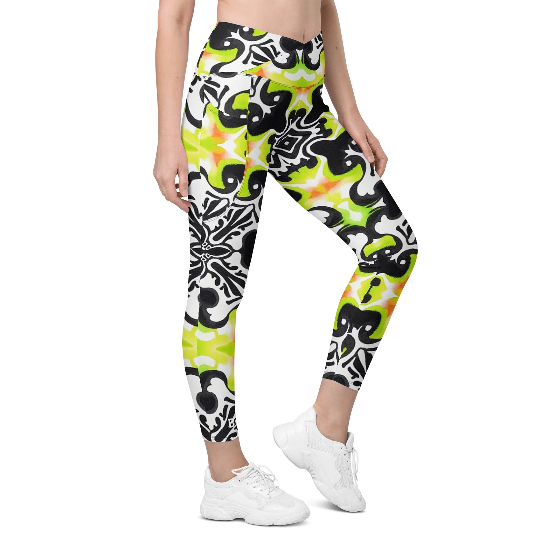 Barry Grady 'Dreamy Blossom' Crossover Leggings with Pockets product image (5)