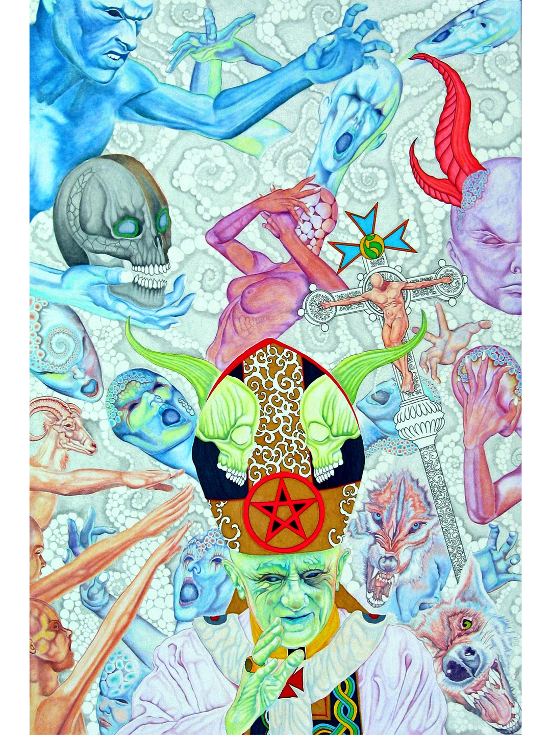 THE INFALLIBLY EVIL — Original Mixed Media Drawing product image (1)