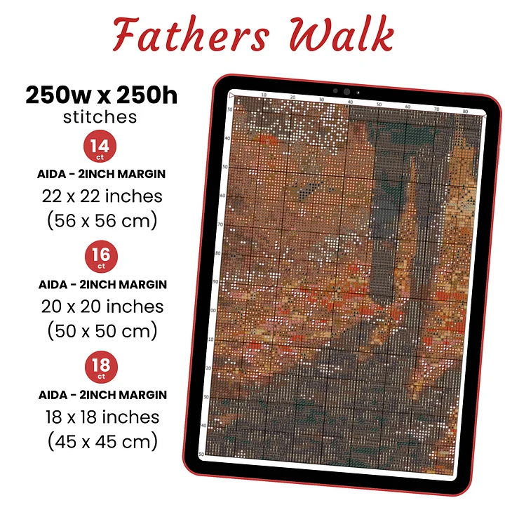 Fathers Walk Cross Stitch Pattern product image (2)