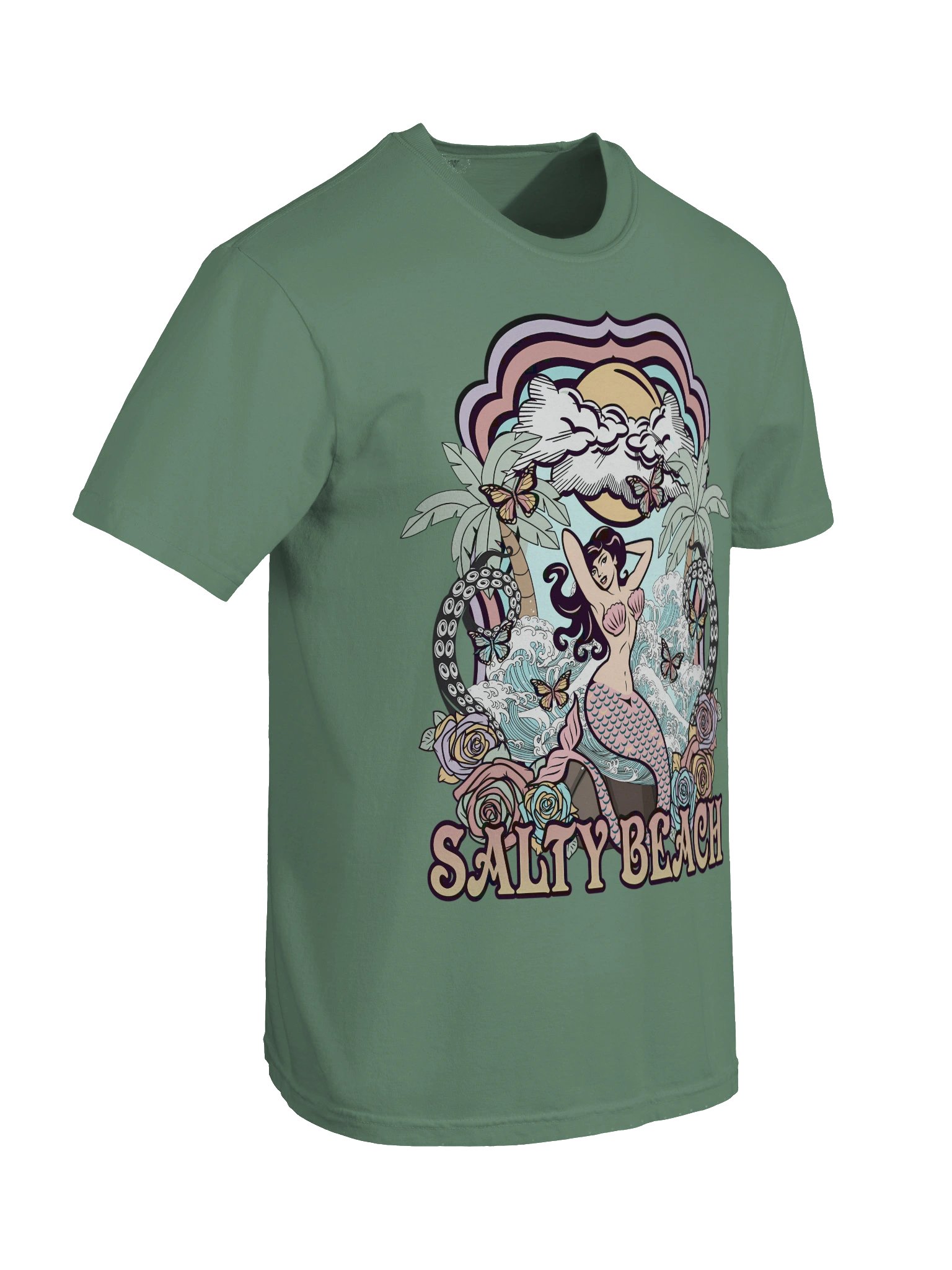 Salty Beach Mermaid Shirt – Tropical Ocean Travel Souvenir Vintage Beach Tee product image (9)
