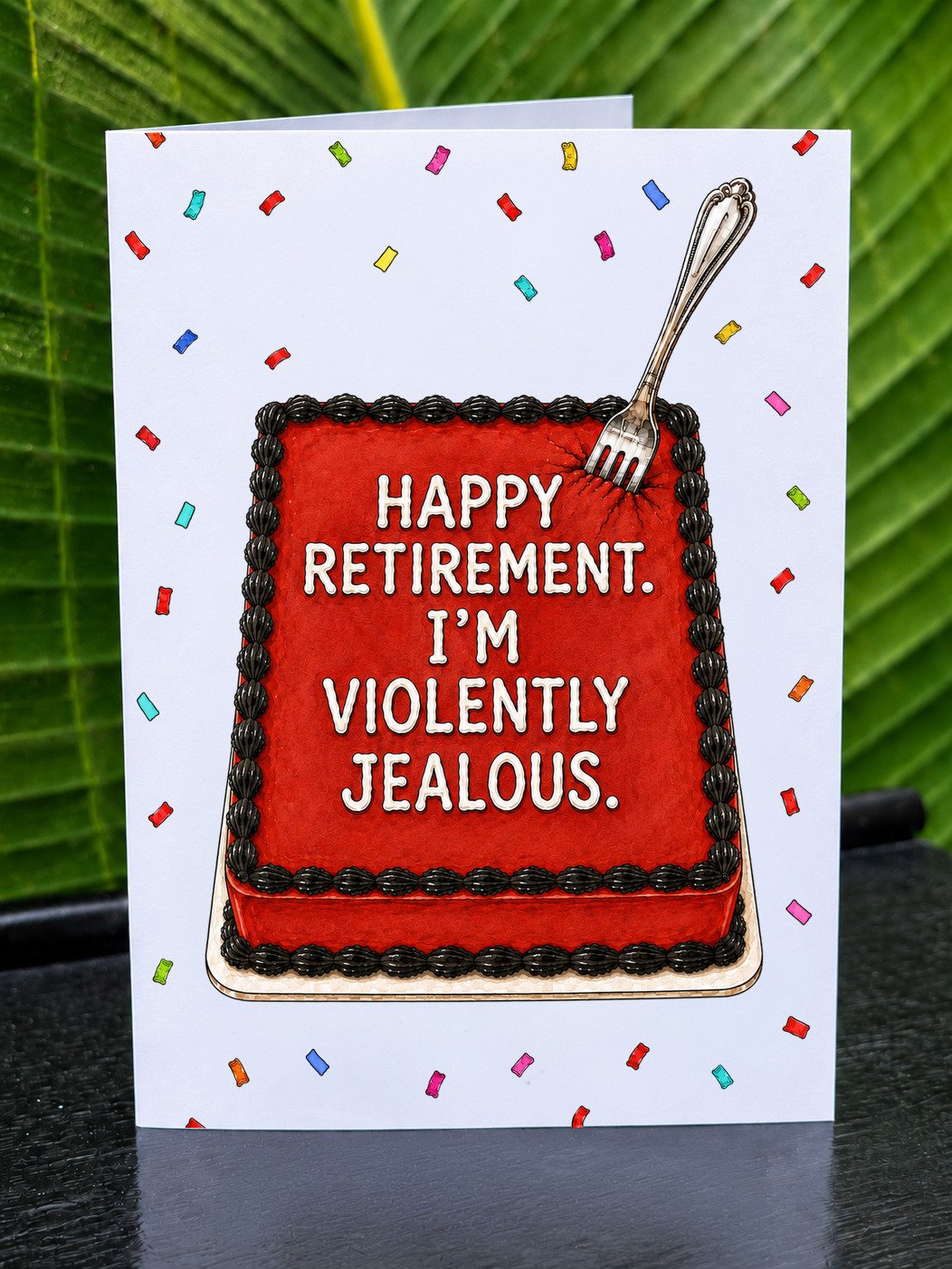 HAPPY RETIREMENT, I'M VIOLENTLY JEALOUS Funny Coworker Retiring Card product image (1)