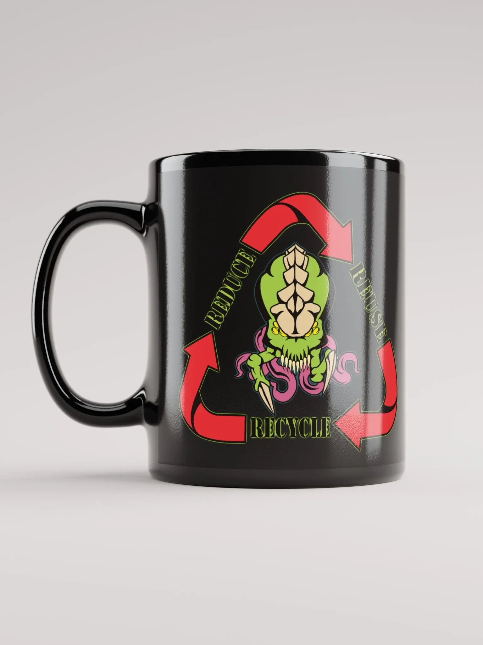 Biomass Reduce Reuse Recycle Mug (Black) [R] product image (2)