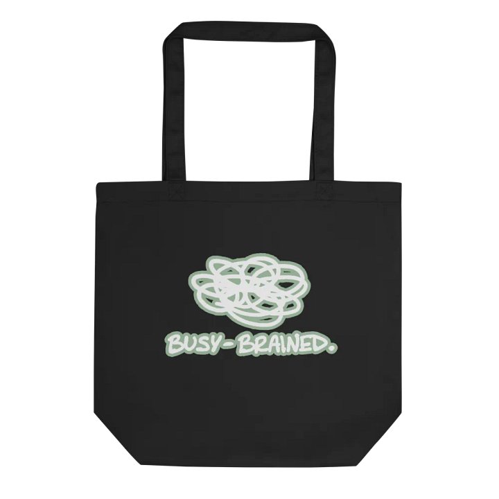 BUSY-BRAINED (lined design, #96B697) tote bag product image (1)