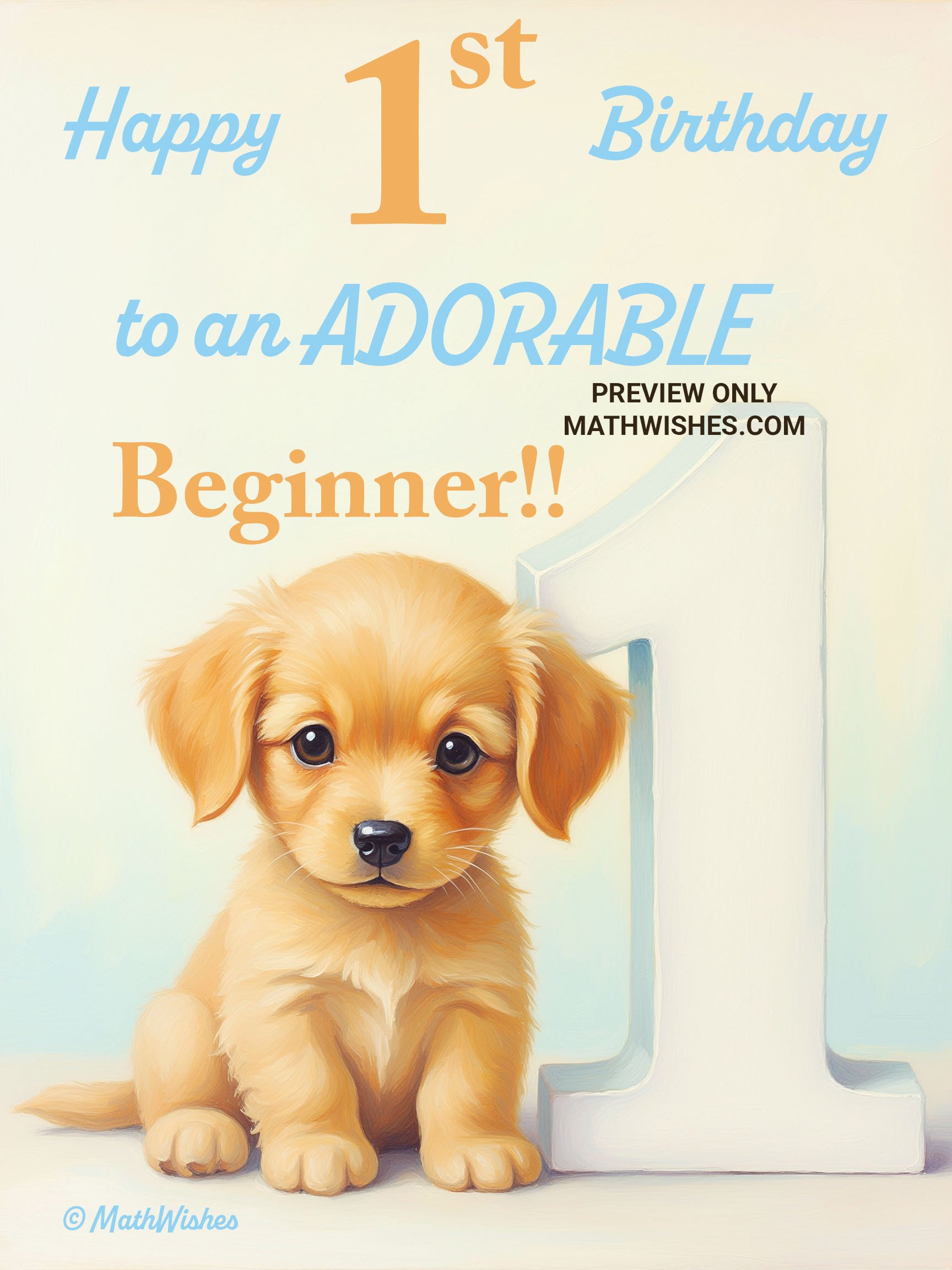 1st Birthday Card - One Adorable Puppy product image (1)