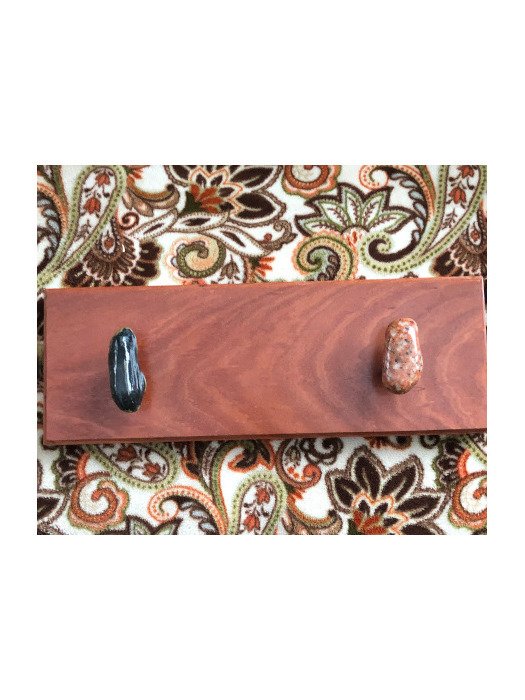 14.75" x 5.25" beach stone and exotic bloodwood towel rack product image (1)