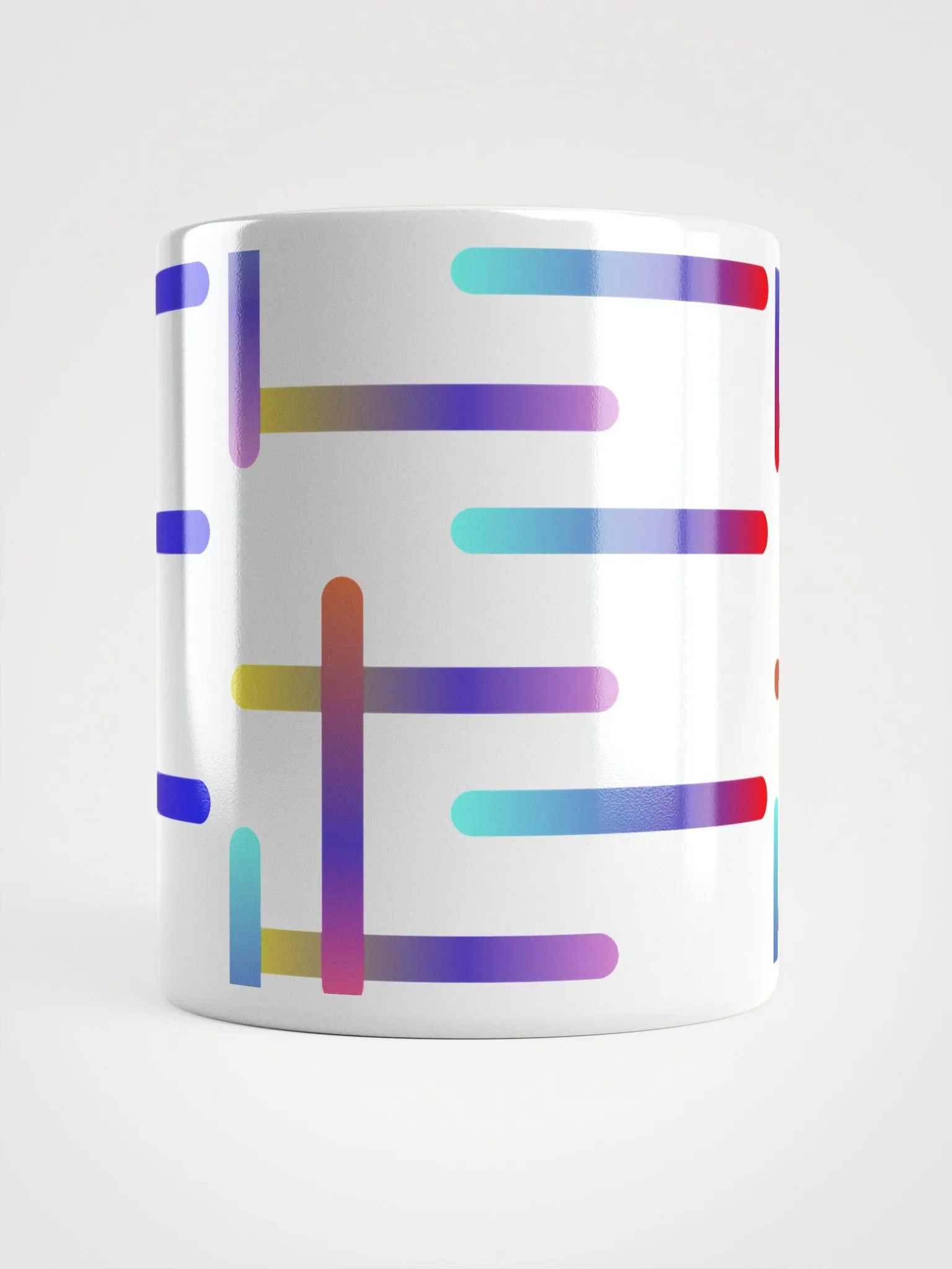 Multi-colored Neon Strips Pattern White Mug product image (15)