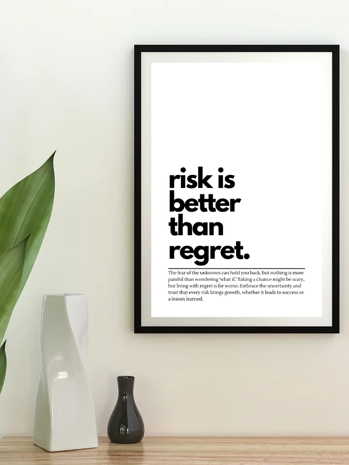 Risk Is Better Than Regret Minimalist Printable Wall Art product image (1)