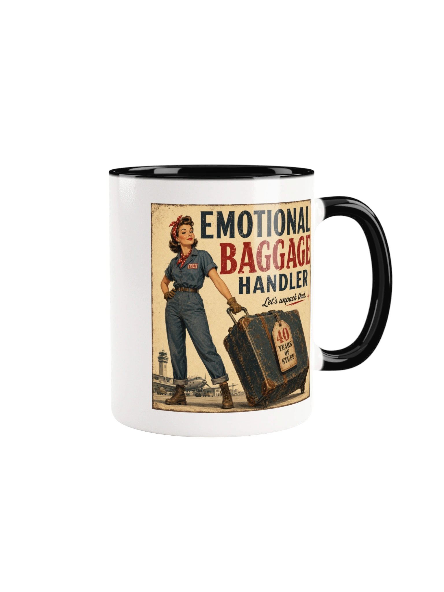 Emotional Baggage Handler: 40 Years of Stuff | Vintage Style Ceramic Mug product image (8)