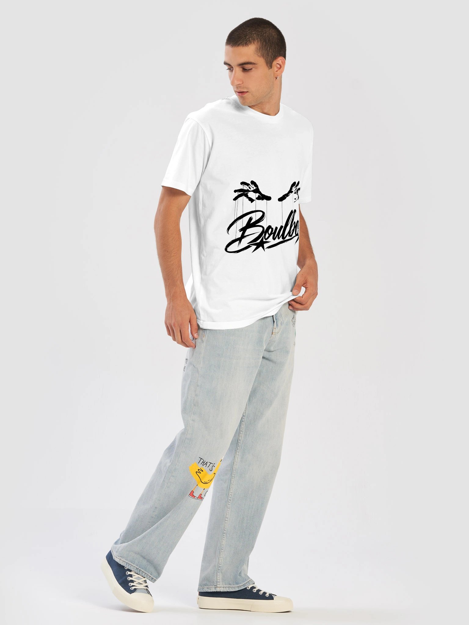 Boulbo Black Brush Script Tee product image (5)