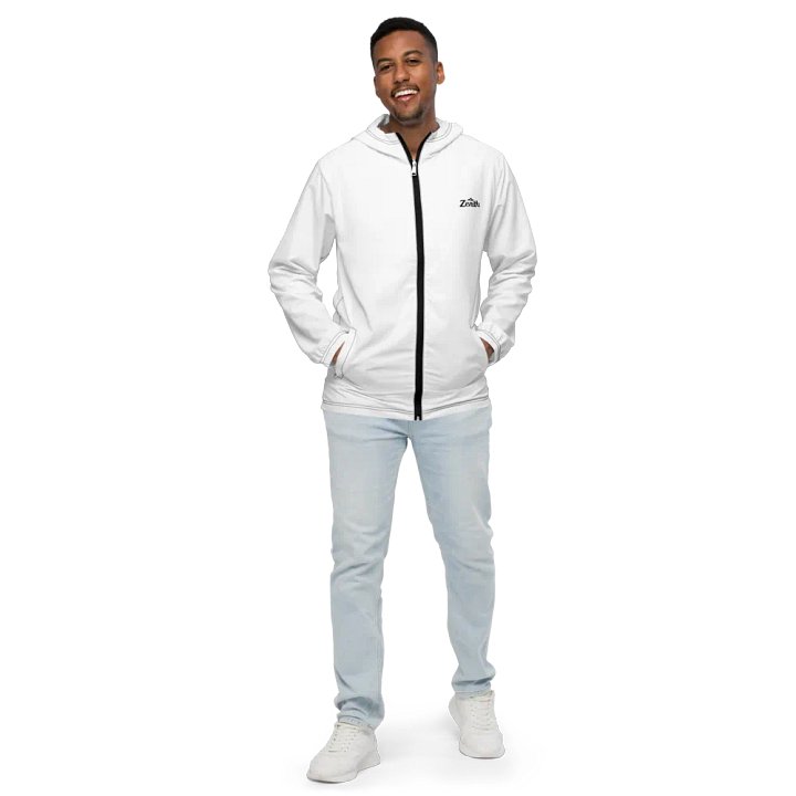 Zenith Unisex White Windbreaker Jacket - Lightweight & Water-Resistant | TDS Music product image (1)