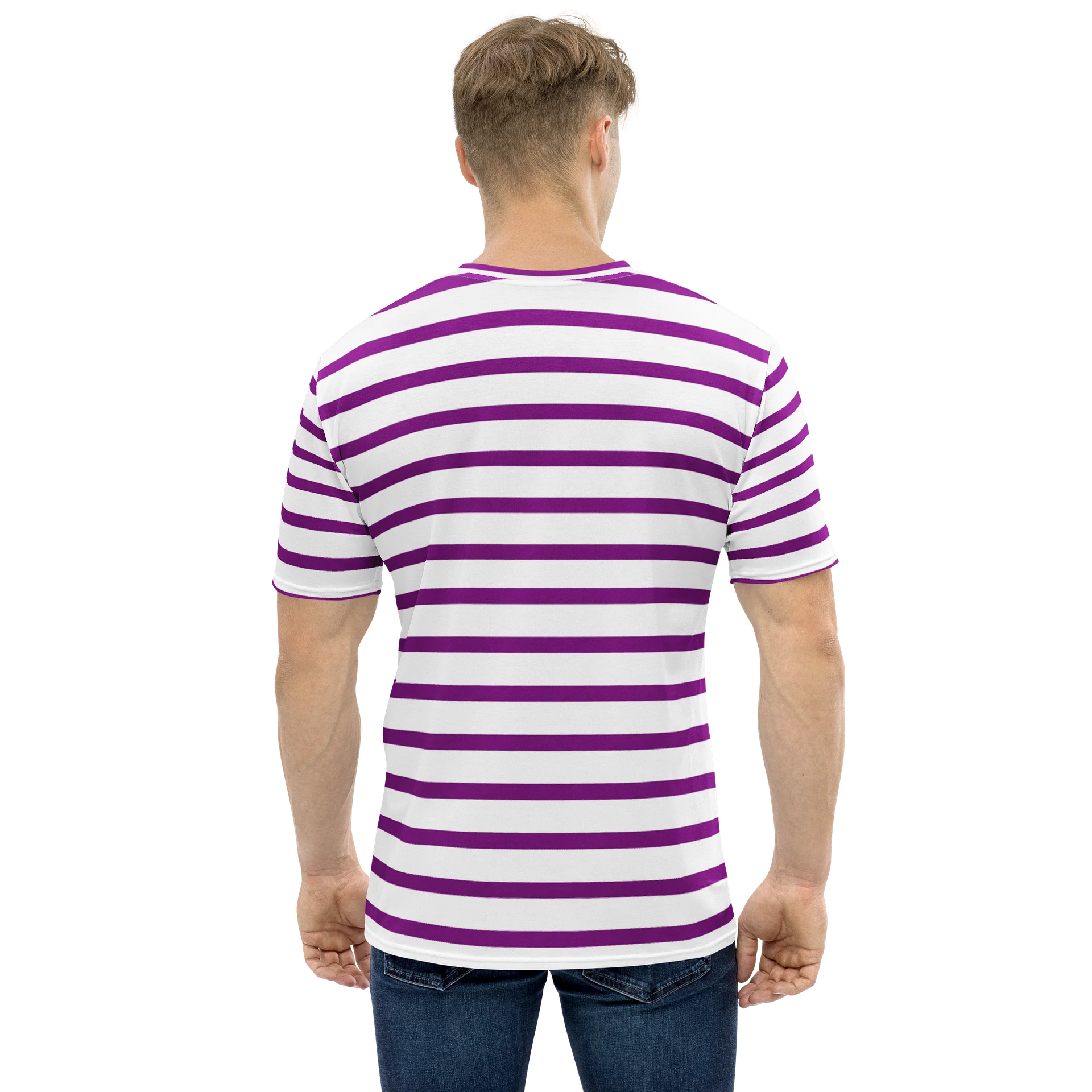 T-shirt Unisexe Marinière Mauve product image (1)