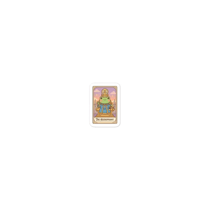 Premium Frog Tarot Card Cutout-style Vinyl Sticker | Featuring Iconic "The Hierophant" Artwork from the Tarotoads! Collection by Everbright Studio product image (2)